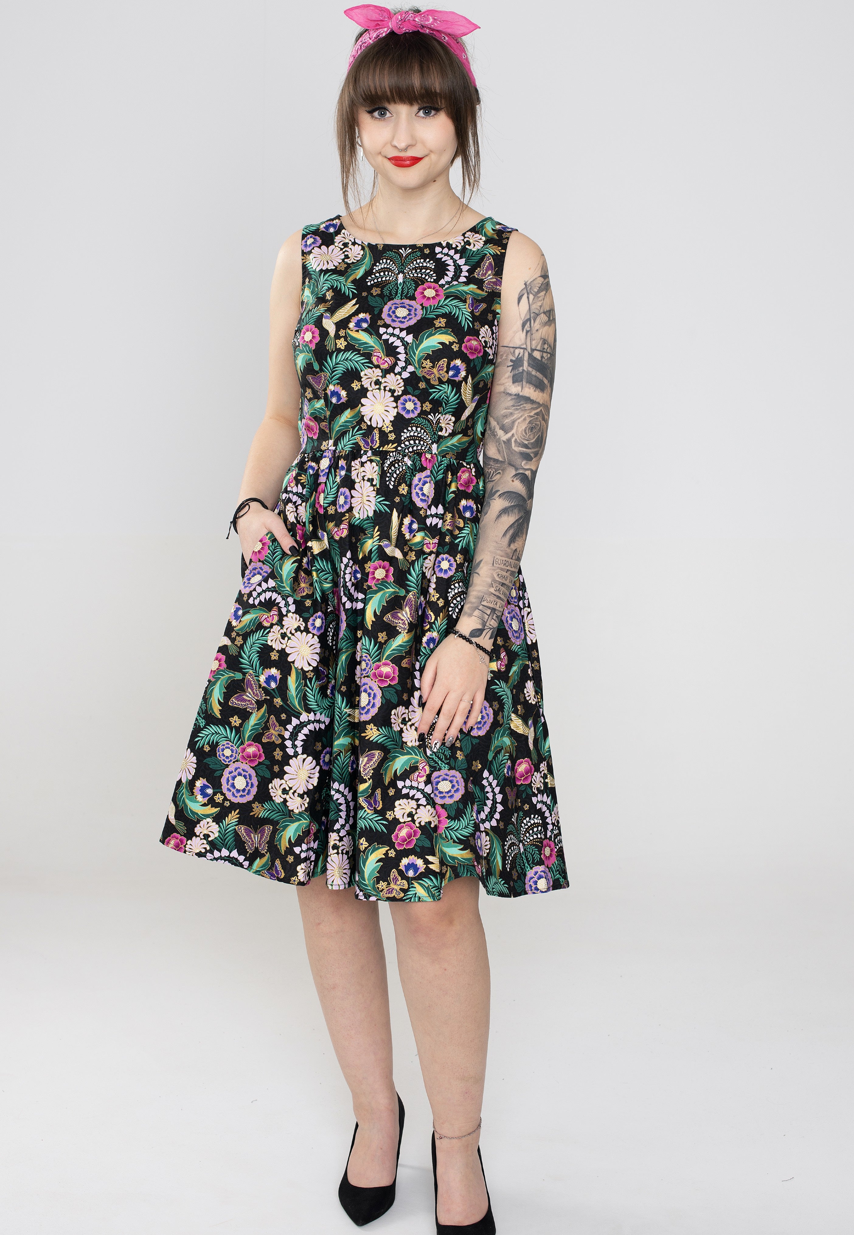 Retrolicious - Hummingbird Vintage Black - Dress | Women-Image