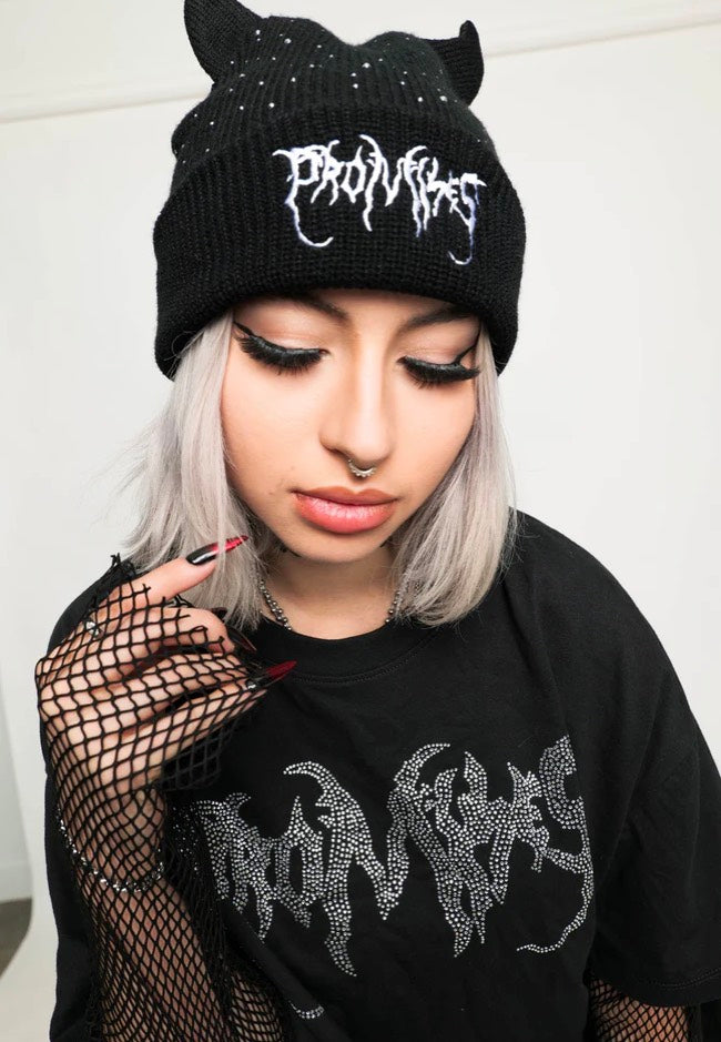 Broken Promises - Rhinestone Devil Horn - Beanie | Impericon