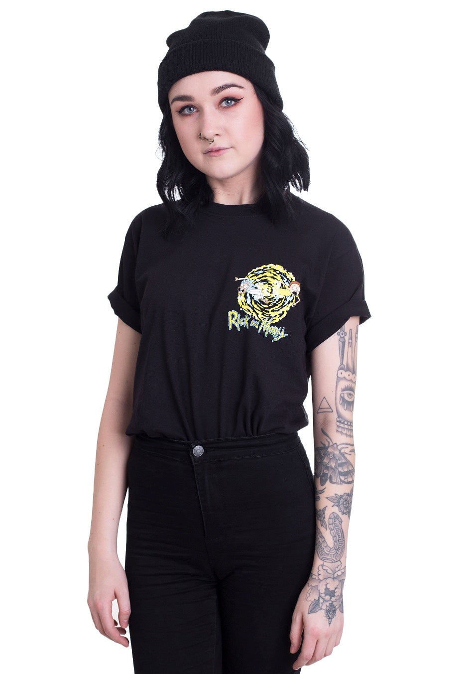 Rick And Morty - Mortal Portal Pocket - T-Shirt | Women-Image