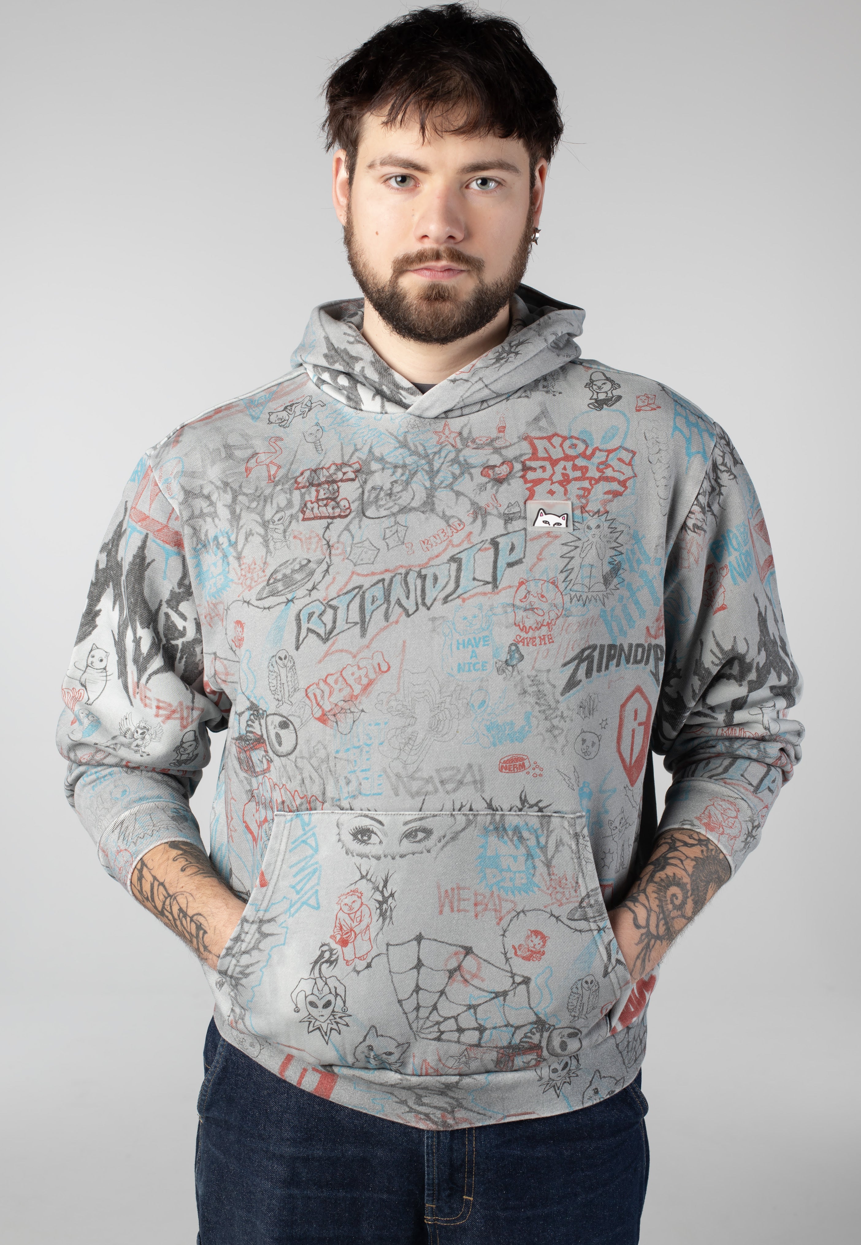 RIPNDIP - Marker Sage Grey Vintage Wash  - Hoodie | Men-Image