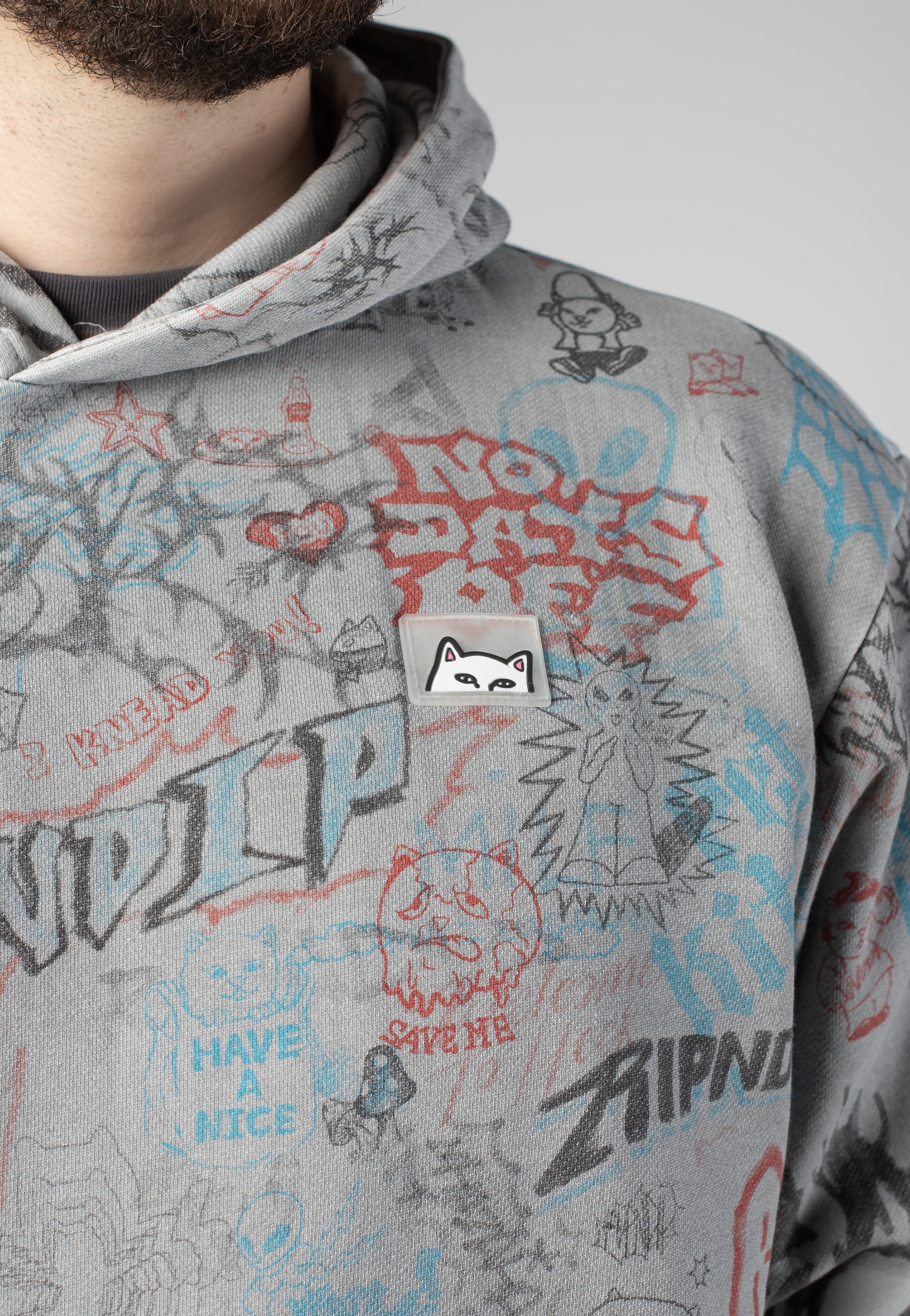 RIPNDIP - Marker Sage Grey Vintage Wash  - Hoodie | Men-Image