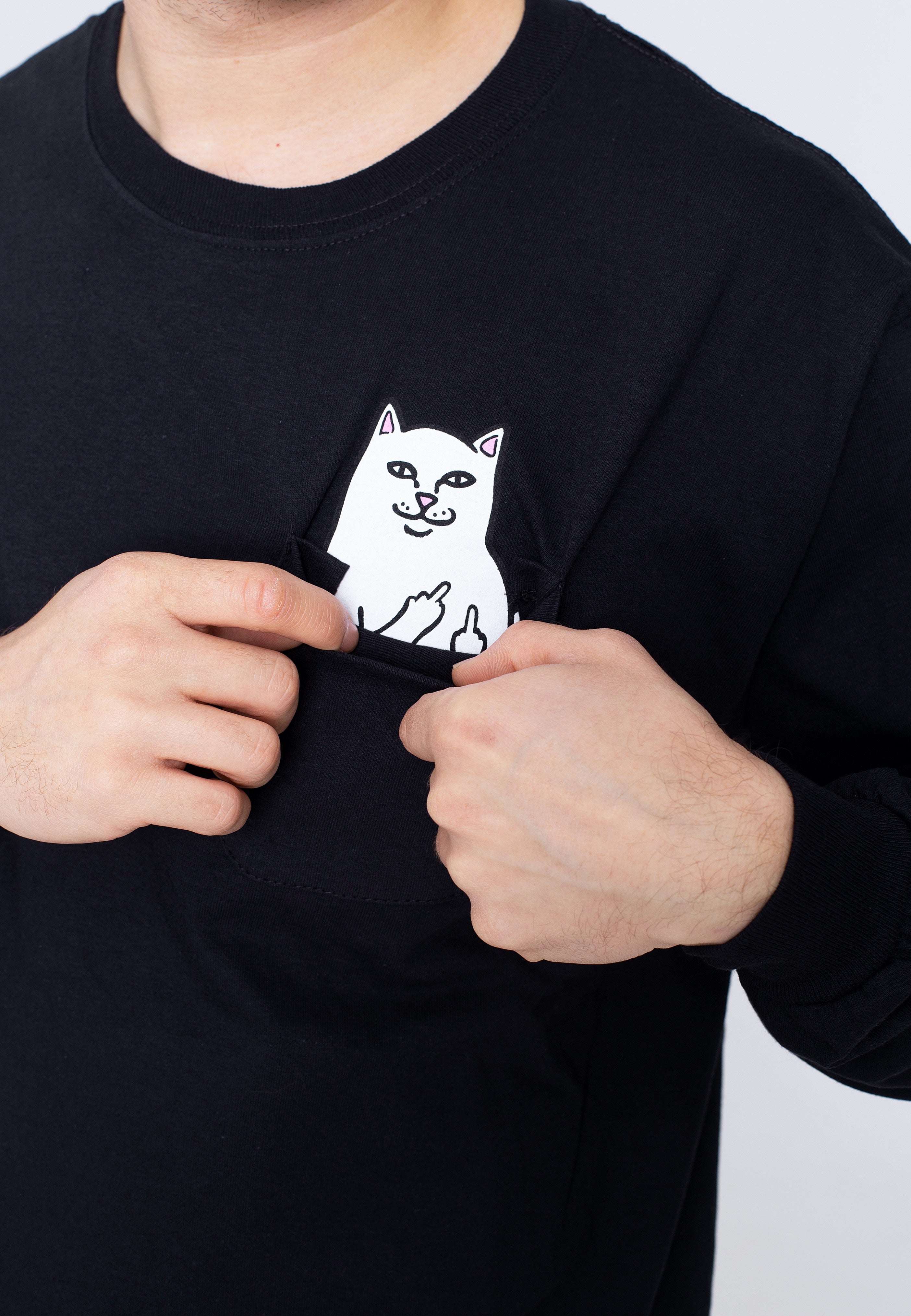 RIPNDIP - Lord Nermal Pocket Black - Longsleeve | Men-Image