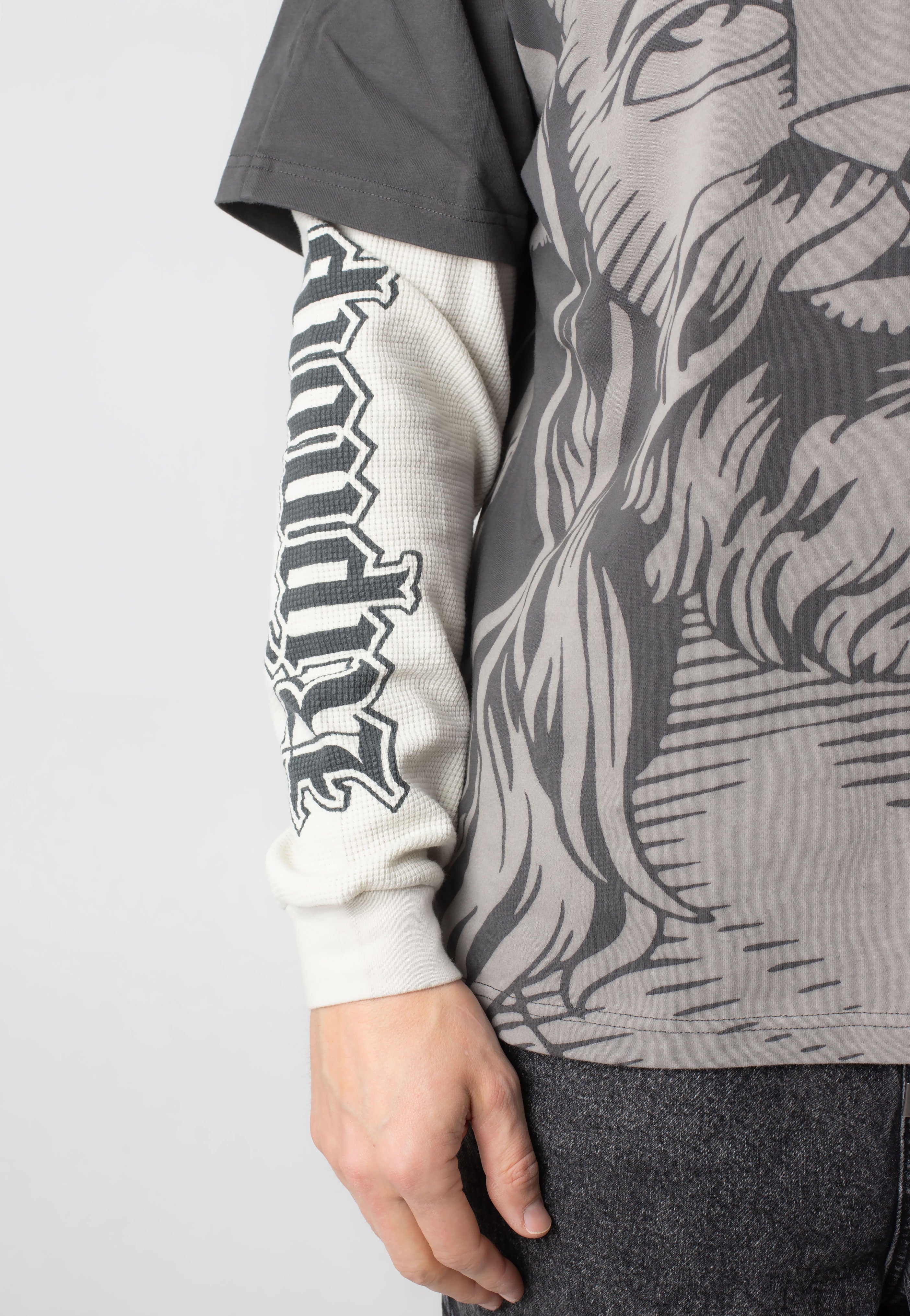 RIPNDIP - Lord Savior Double Sleeve Dark Charcoal - Sweater | Men-Image