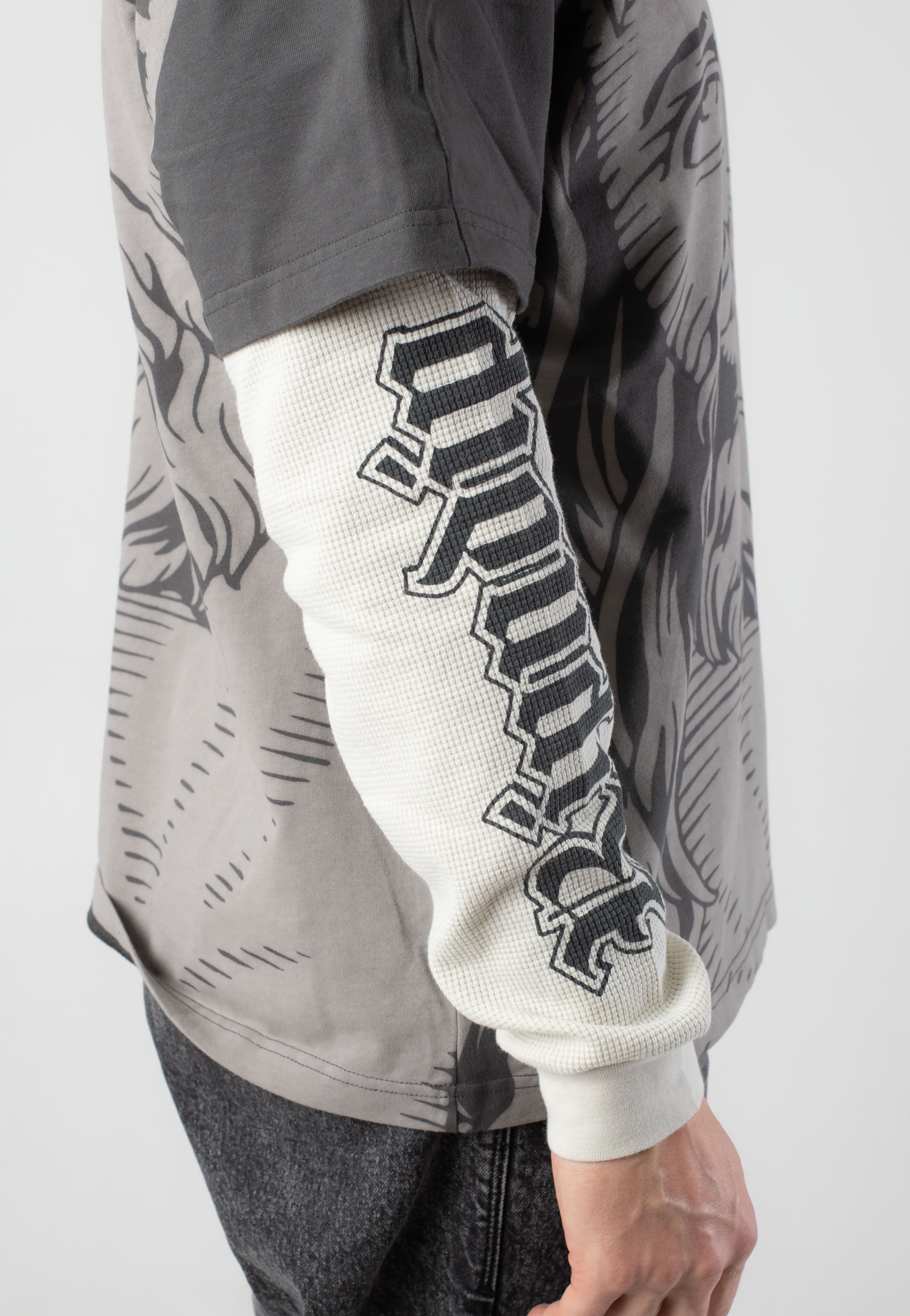 RIPNDIP - Lord Savior Double Sleeve Dark Charcoal - Sweater | Men-Image