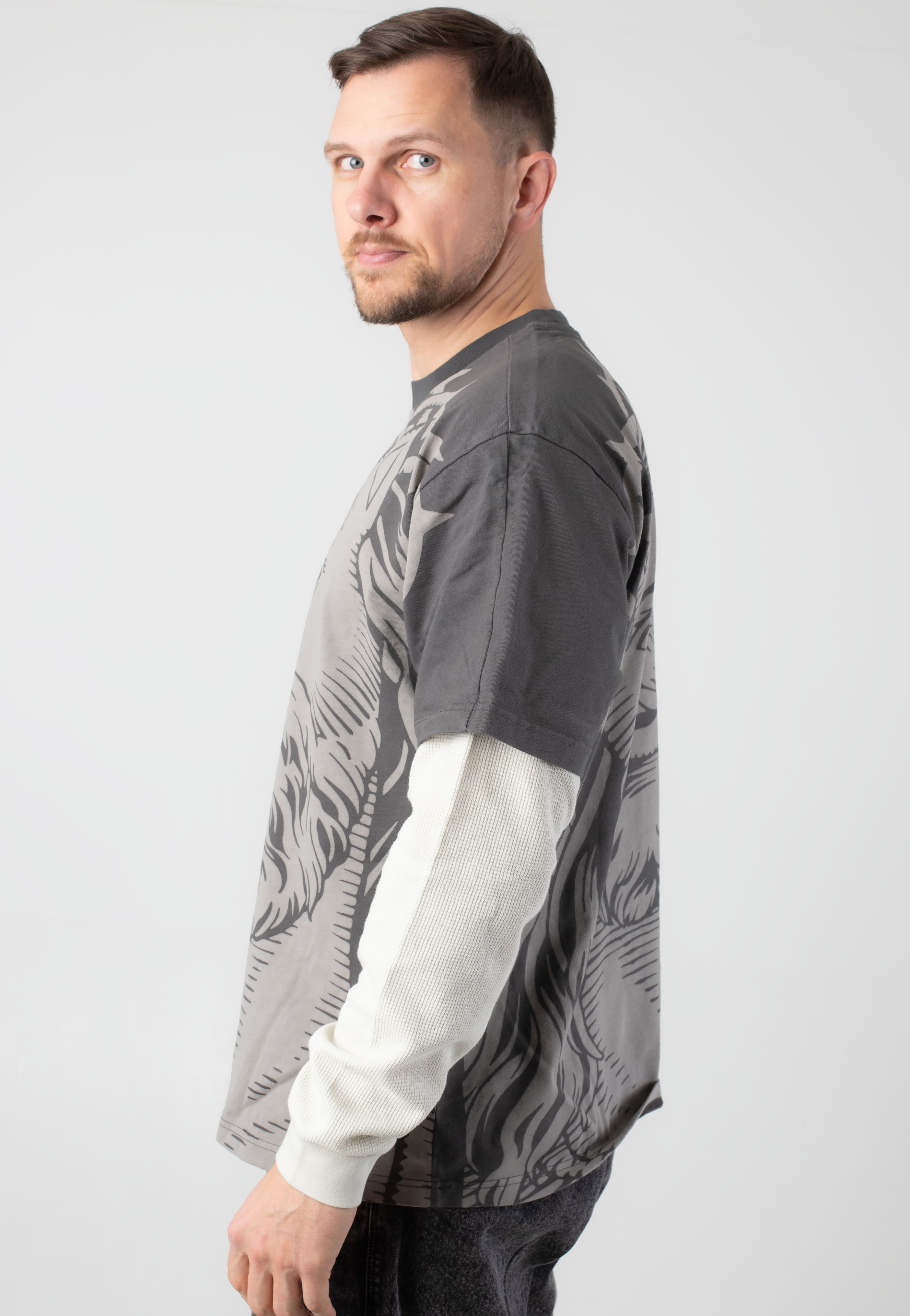 RIPNDIP - Lord Savior Double Sleeve Dark Charcoal - Sweater | Men-Image
