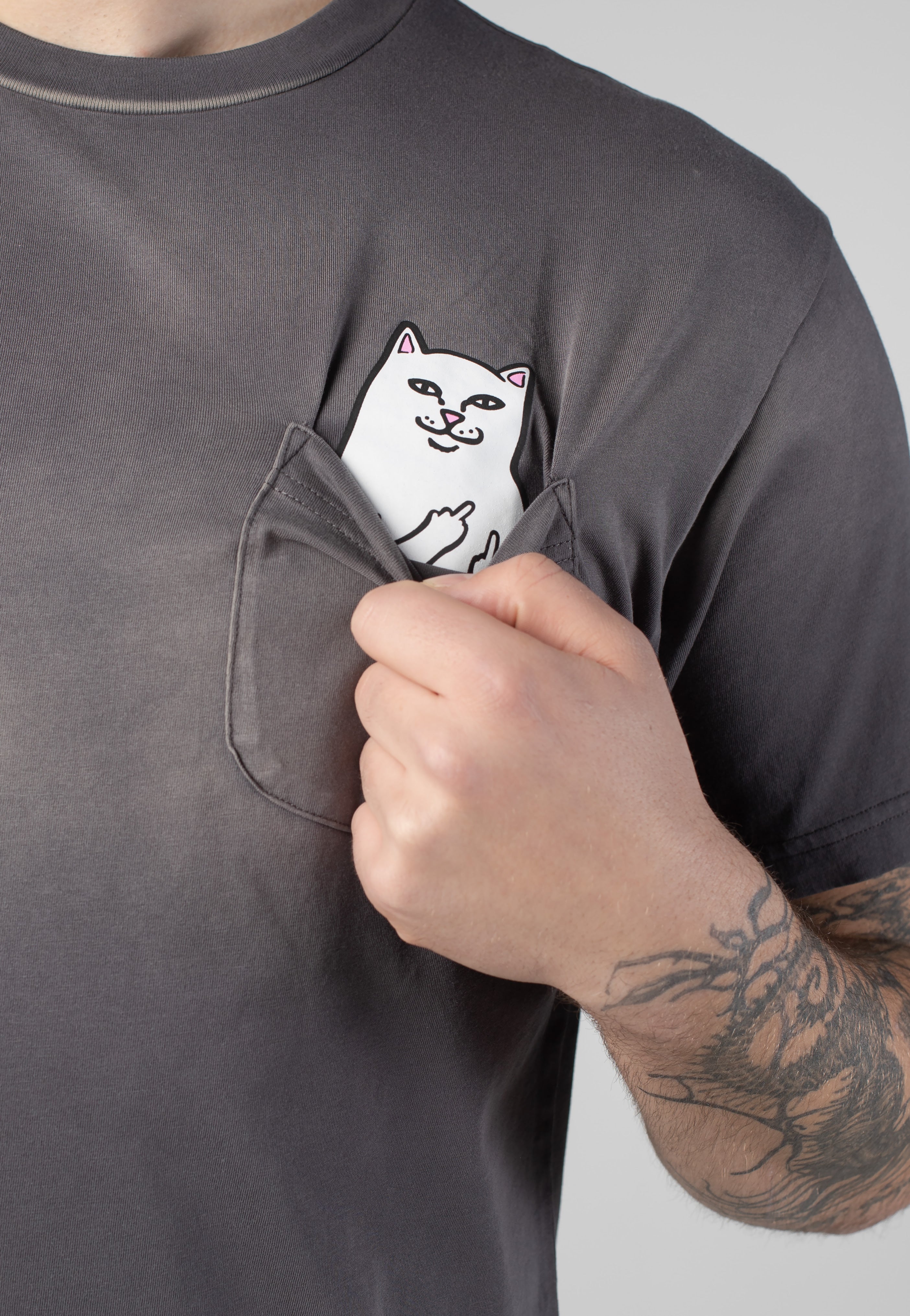RIPNDIP - Lord Nermal Pocket Charcoal Vintage Wash - T-Shirt | Men-Image