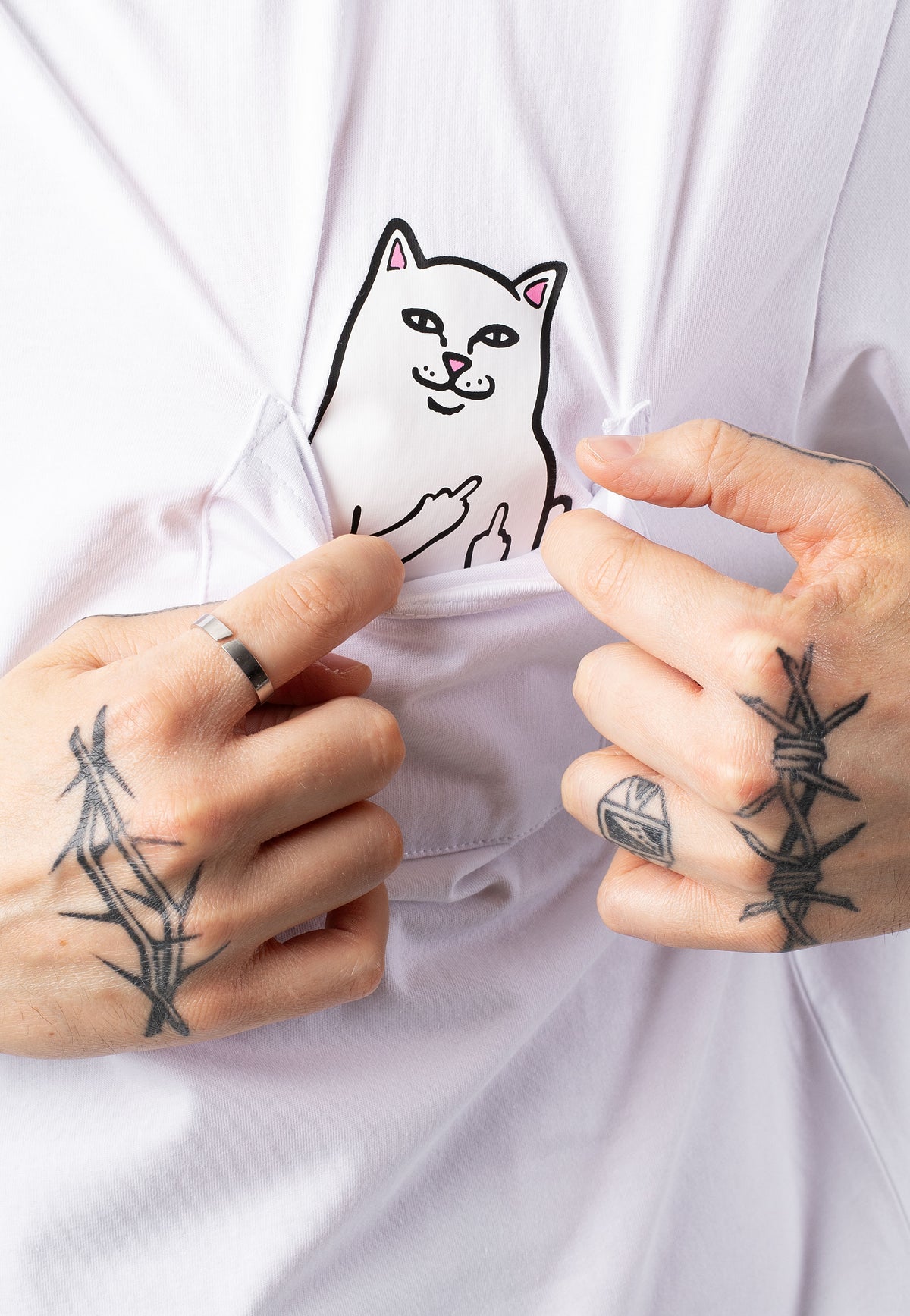 RIPNDIP Lord Nermal Pocket White T-paita | Men-Image