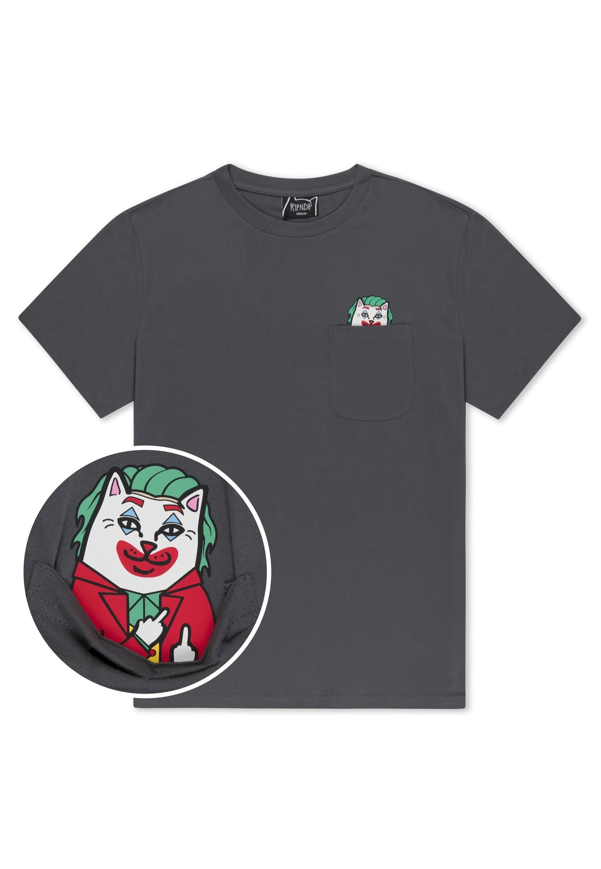 RIPNDIP Why So Nermal? Pocket Charcoal Tričko | Men-Image