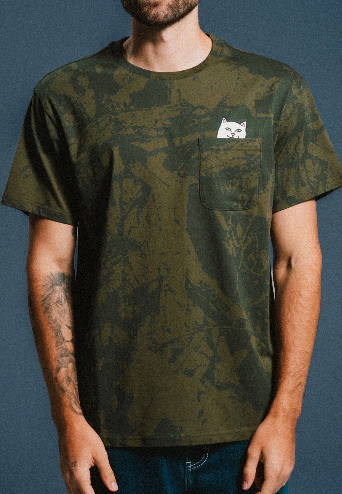 RIPNDIP Lord Nermal Pocket Forest Camo T-Shirt | Men-Image