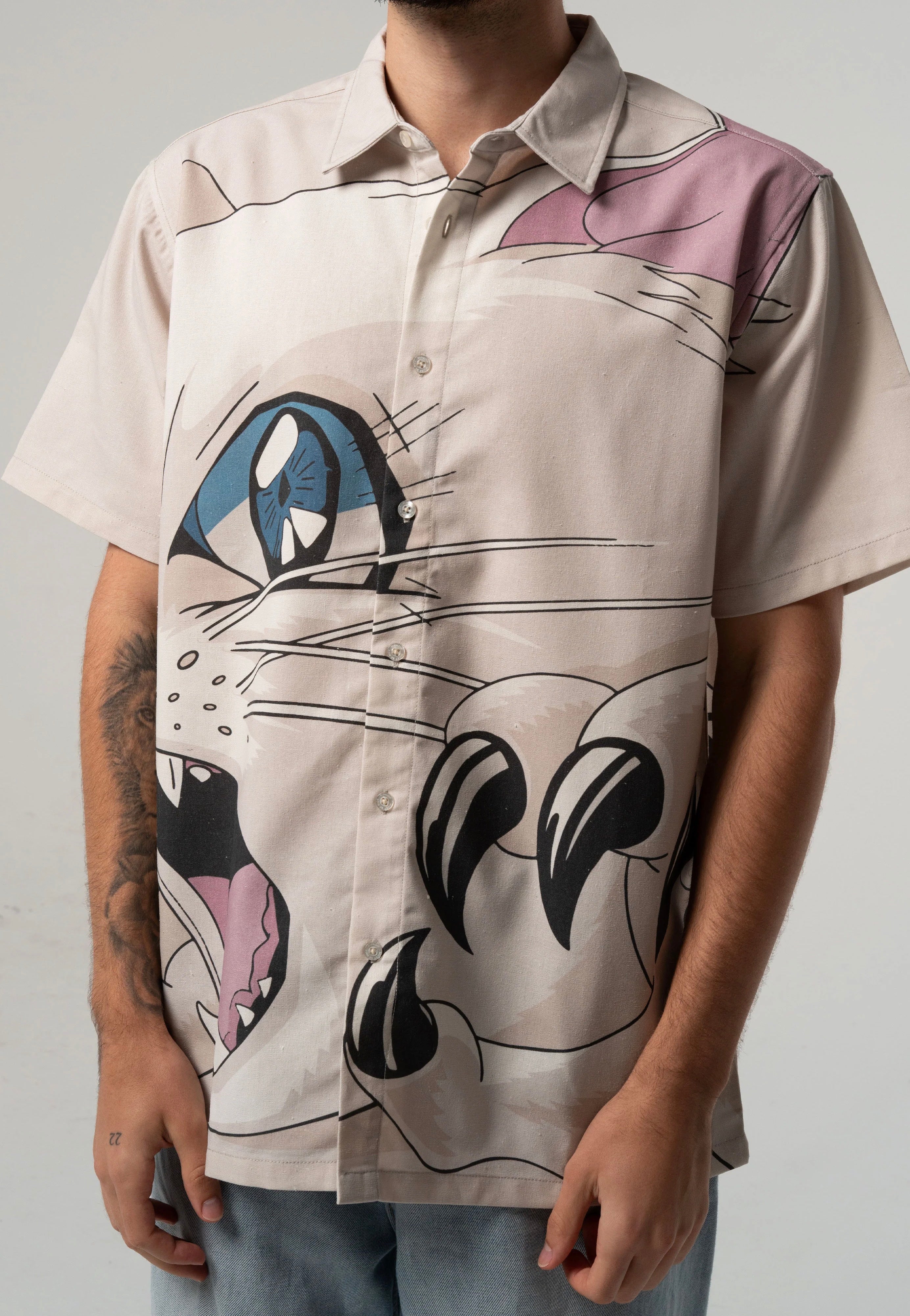 RIPNDIP - Metal Claw Button Up Bone - Shirt | Men-Image