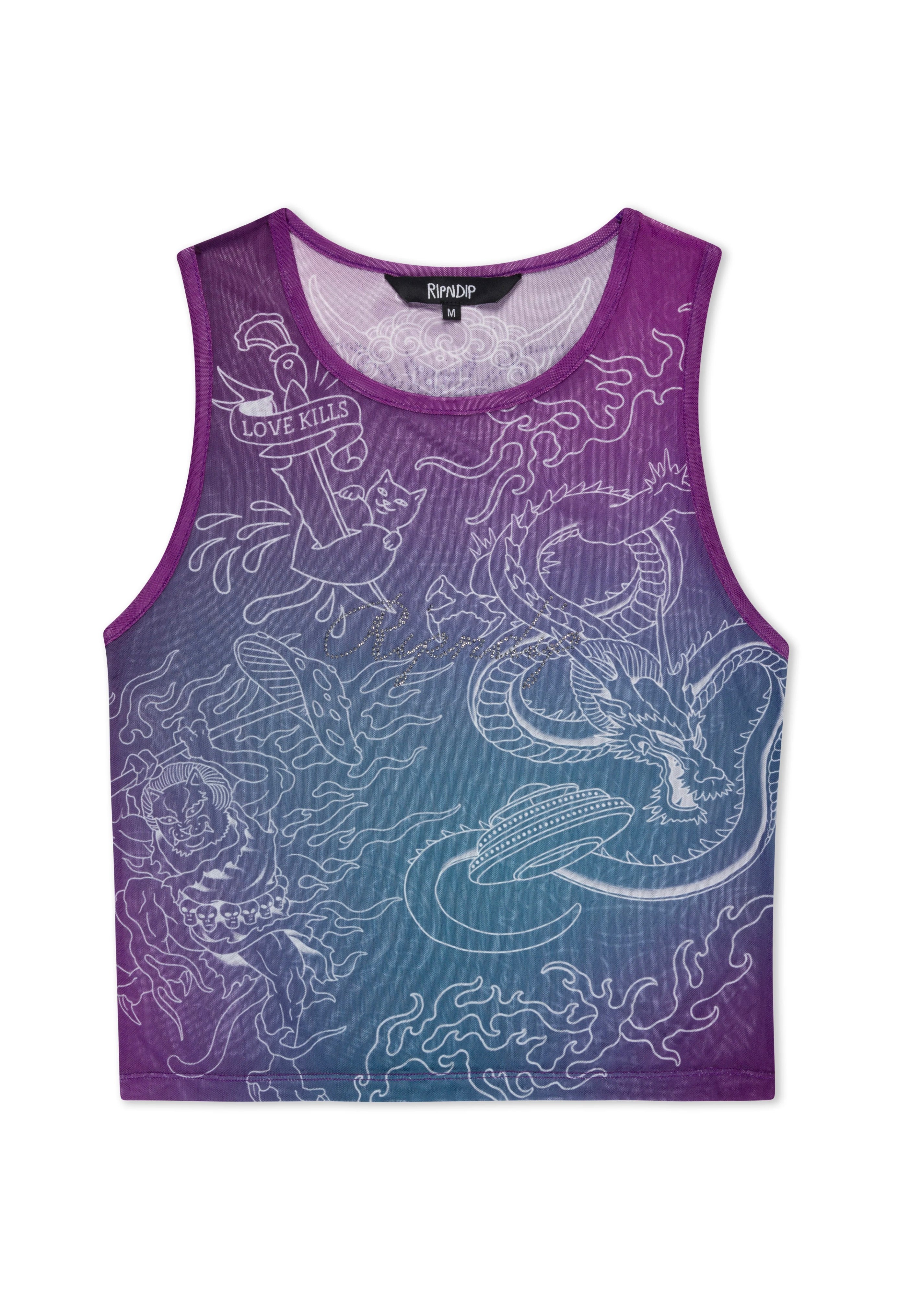 RIPNDIP - Trace Mesh Cropped Multi - Tank | Women-Image