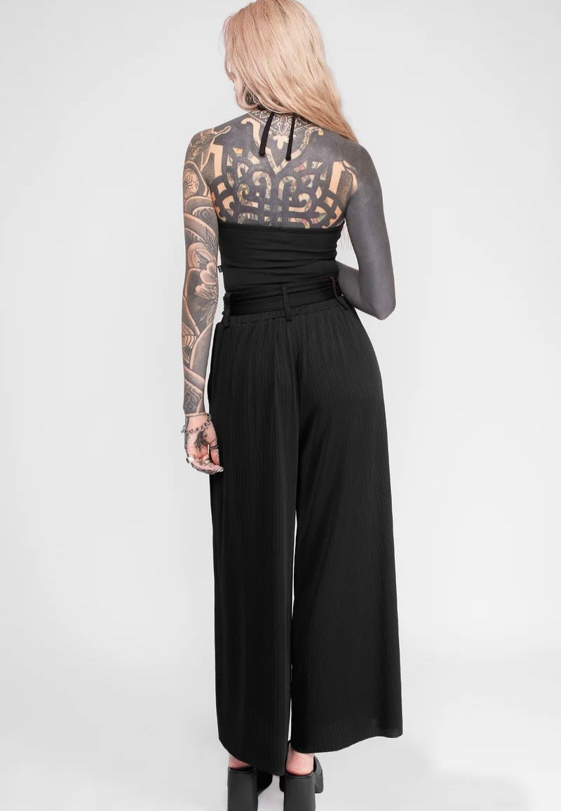 Mary Wyatt Rowan Pleated Black Kalhoty | Women-Image