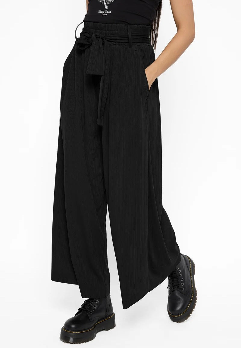 Mary Wyatt Rowan Pleated Black Kalhoty | Women-Image
