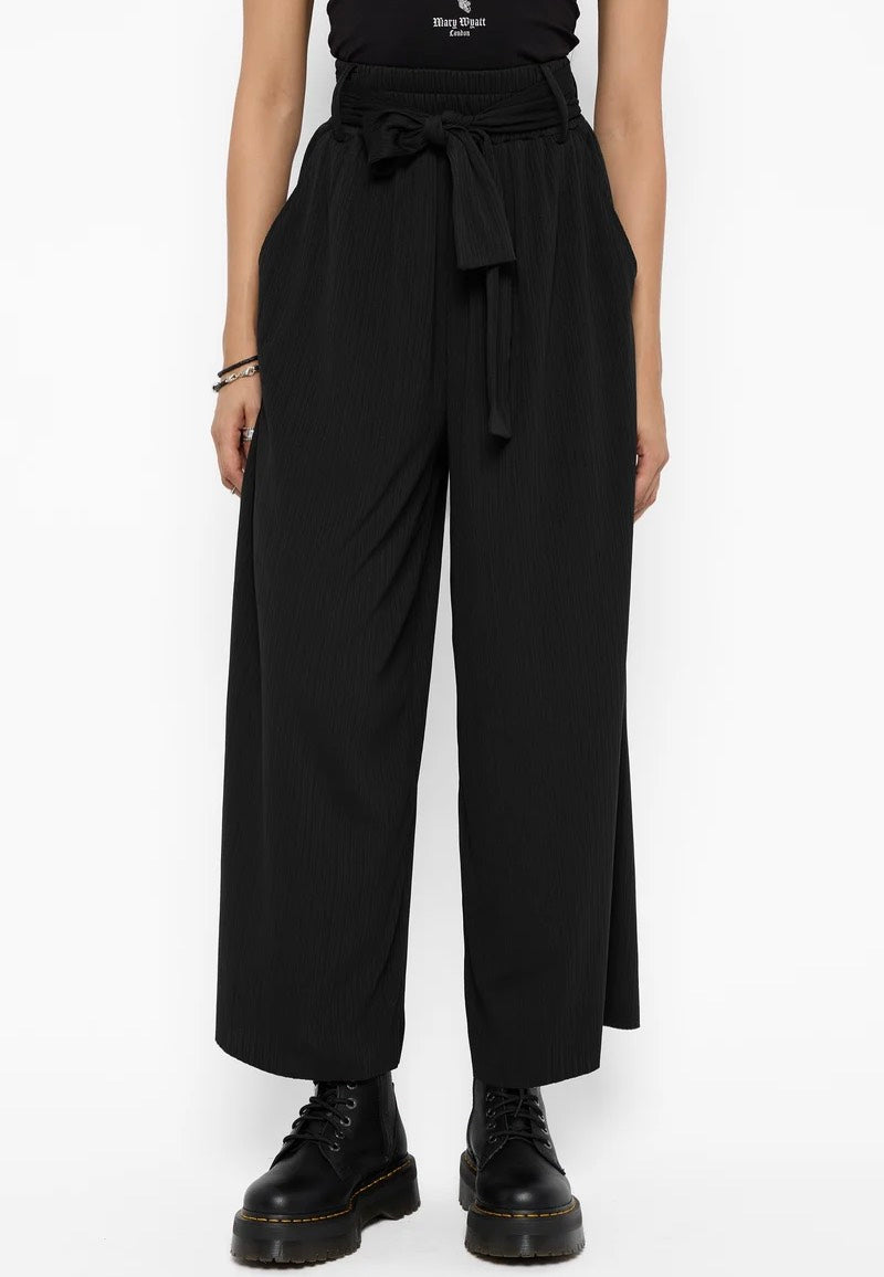 Mary Wyatt Rowan Pleated Black Kalhoty | Women-Image