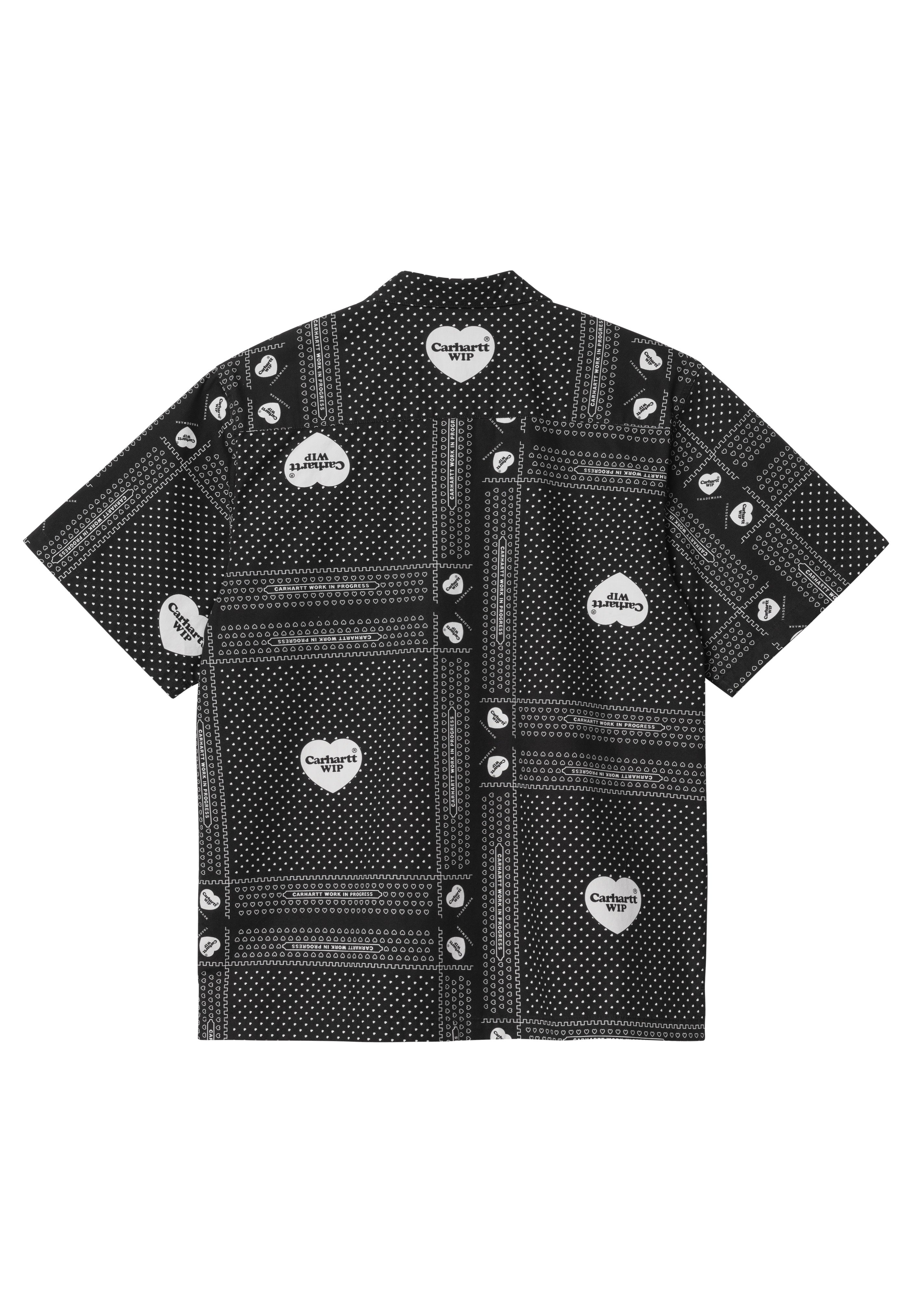 Carhartt WIP SLAM JAMカーハート バンダナシャツ ハートタグ Carhartt WIP Heart Bandana Heart Bandana Print/Black - Shirt