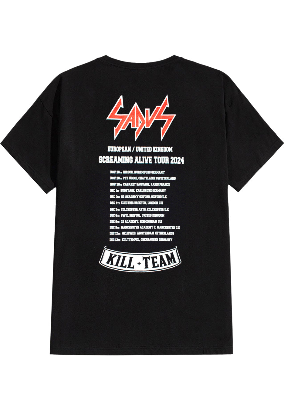 Sadus - Screaming Alive Tour 2024 - T-Shirt | Neutral-Image