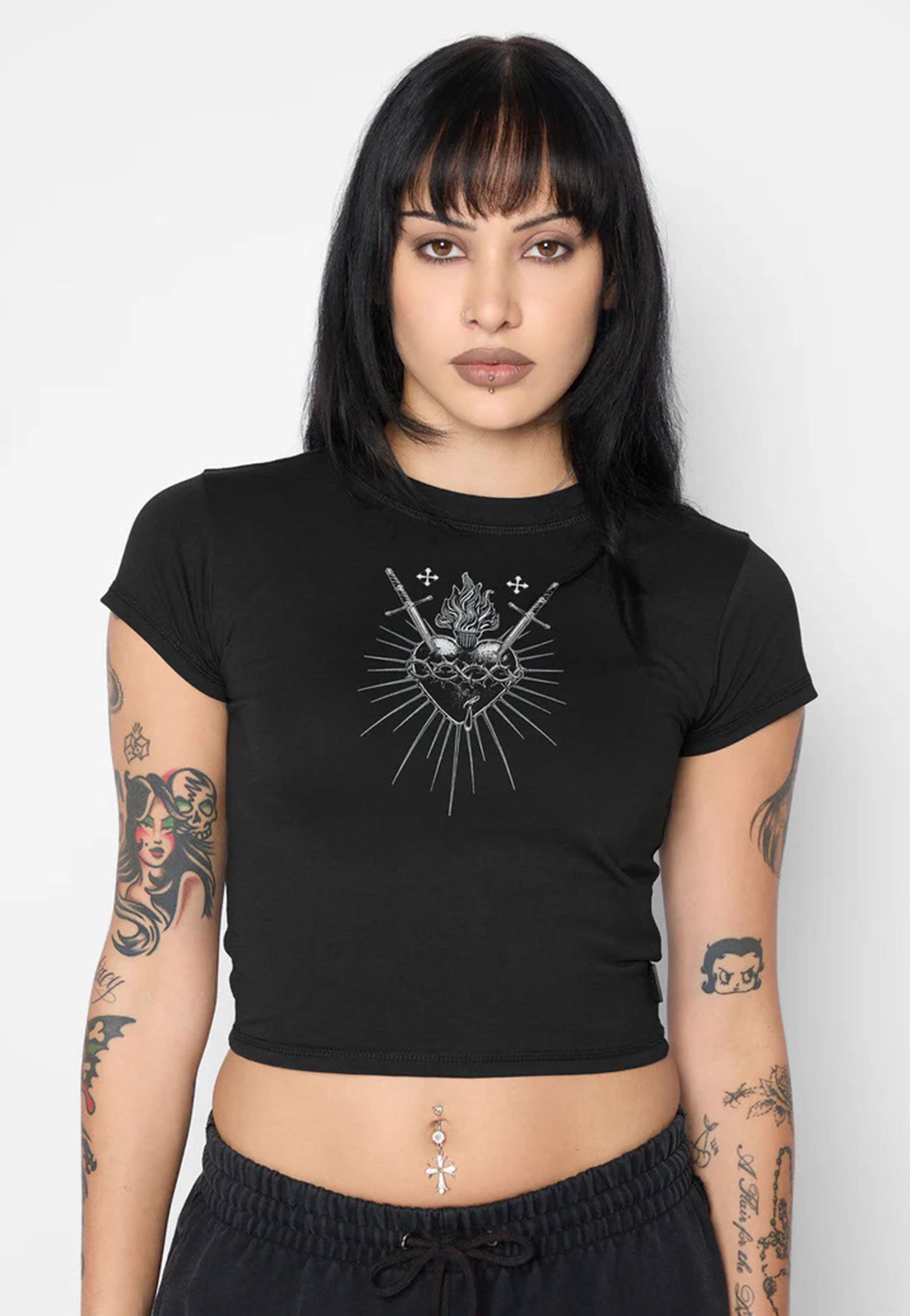 Mary Wyatt - Sanctify Cropped Black - T-Shirt | Women-Image