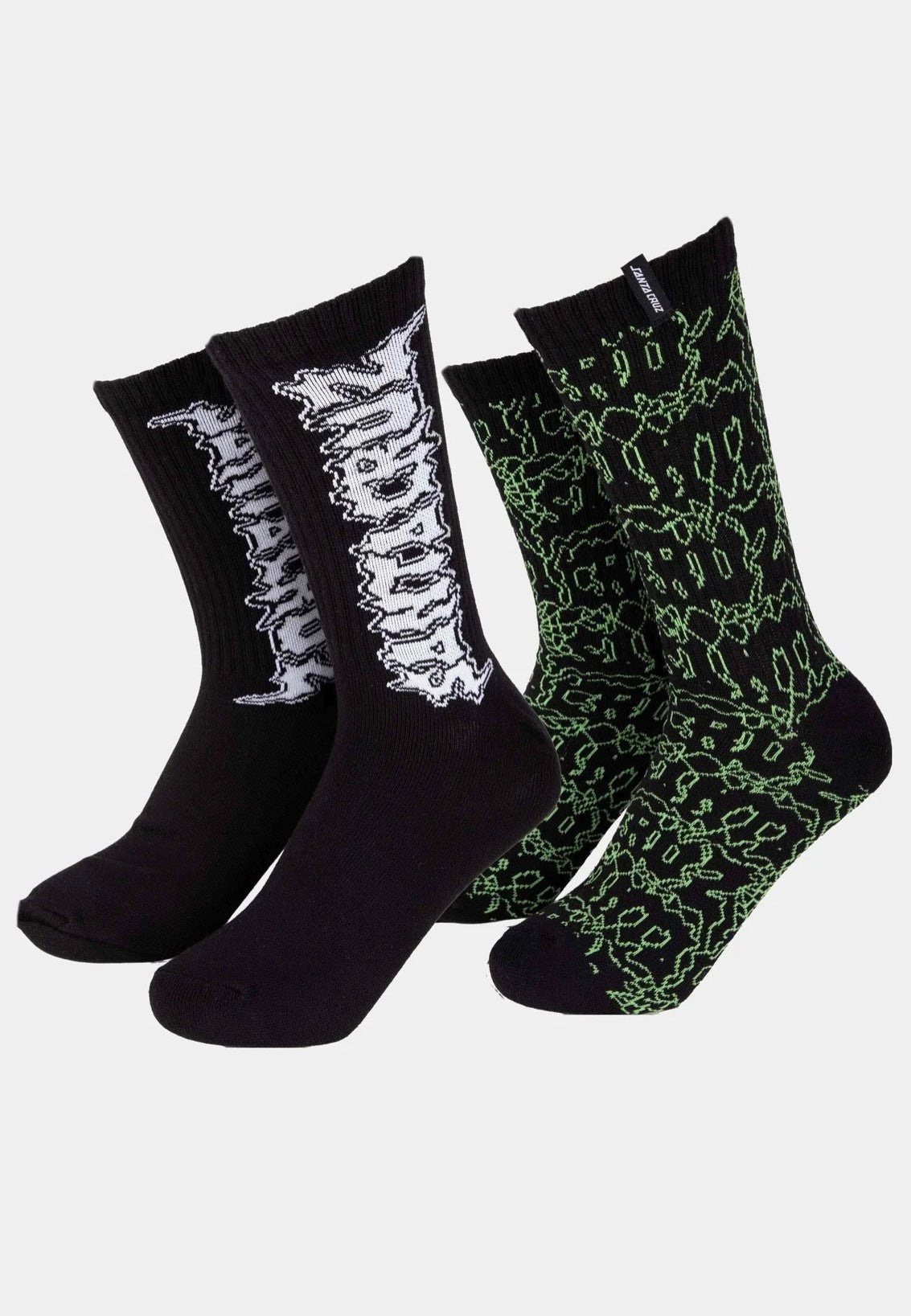 Santa Cruz Punk Web Pack Of 2 Black/Green Web Socken | Neutral-Image