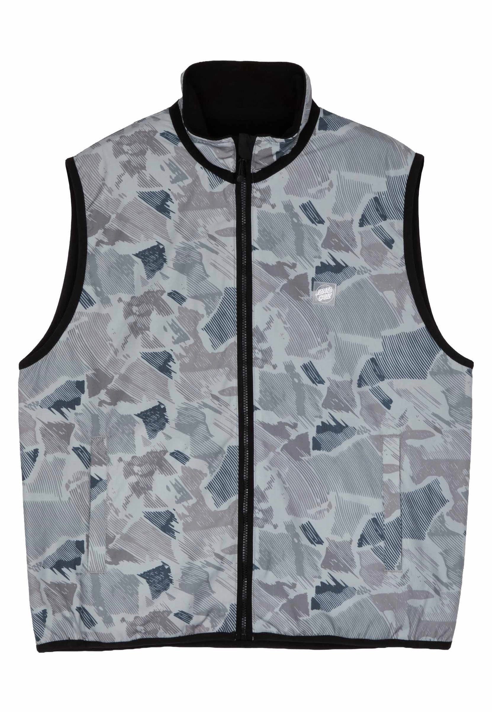 Santa Cruz - Cache Reversible Woodcut Camo/Black - Vest | Men-Image