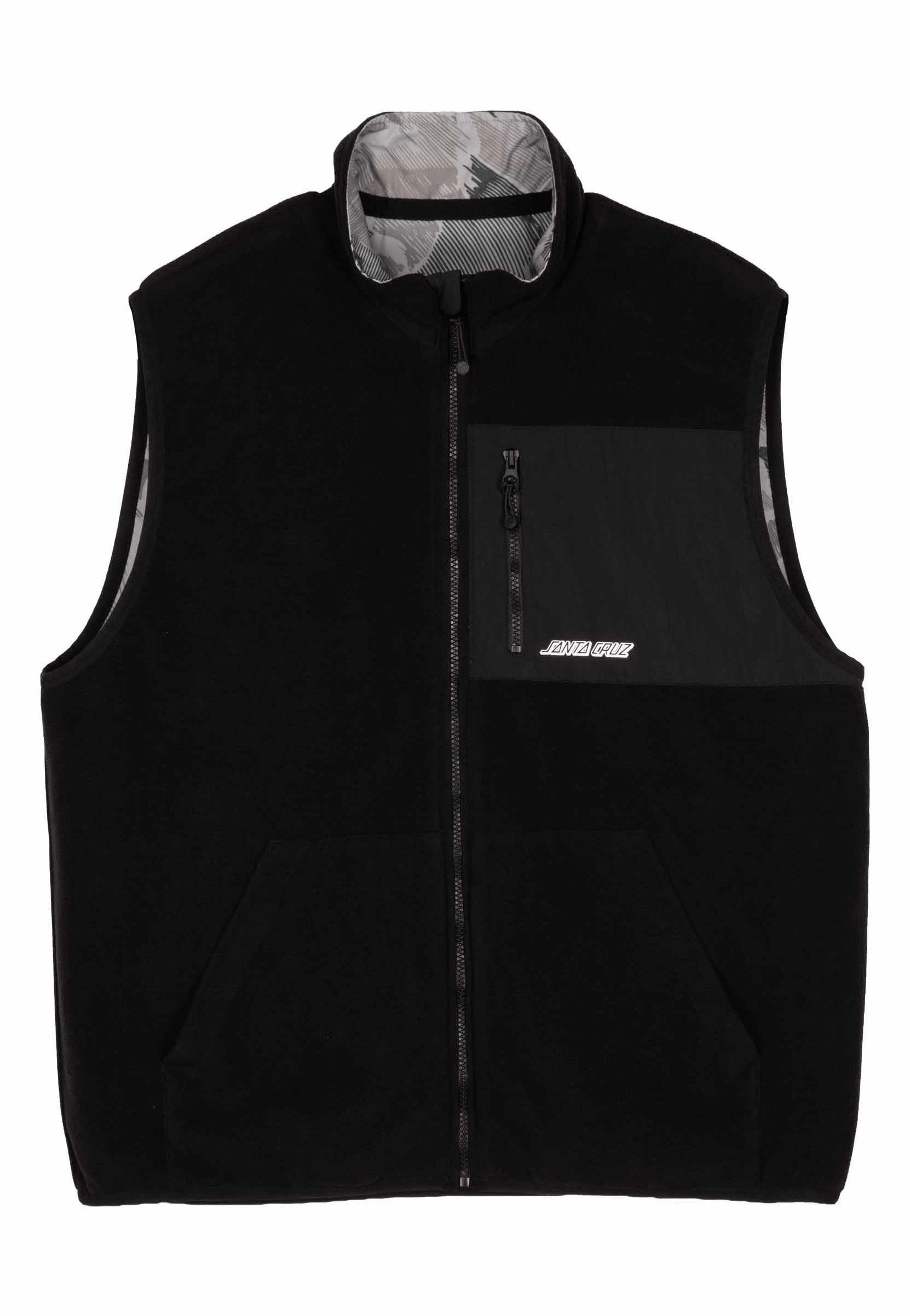 Santa Cruz - Cache Reversible Woodcut Camo/Black - Vest | Men-Image
