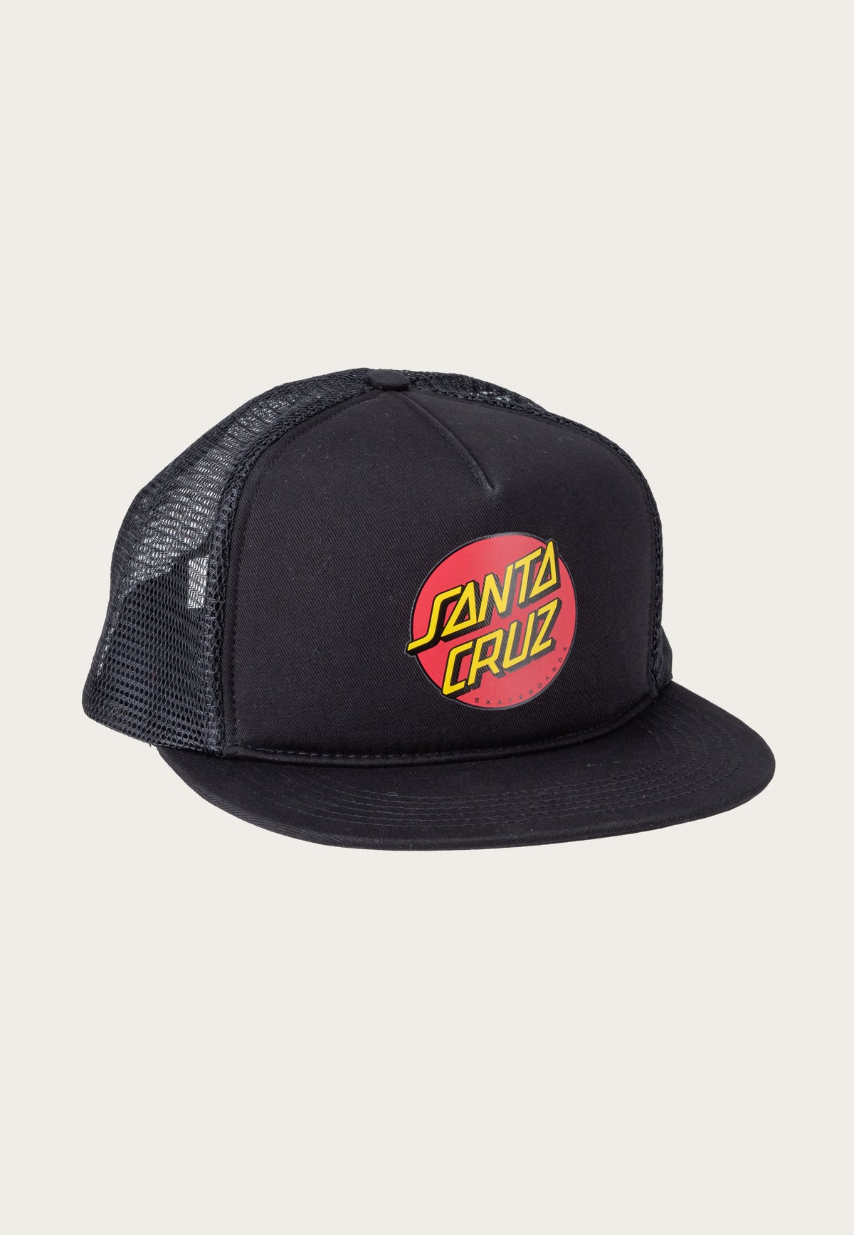 Santa Cruz Classic Dot Meshback Black/Black Cap | Neutral-Image
