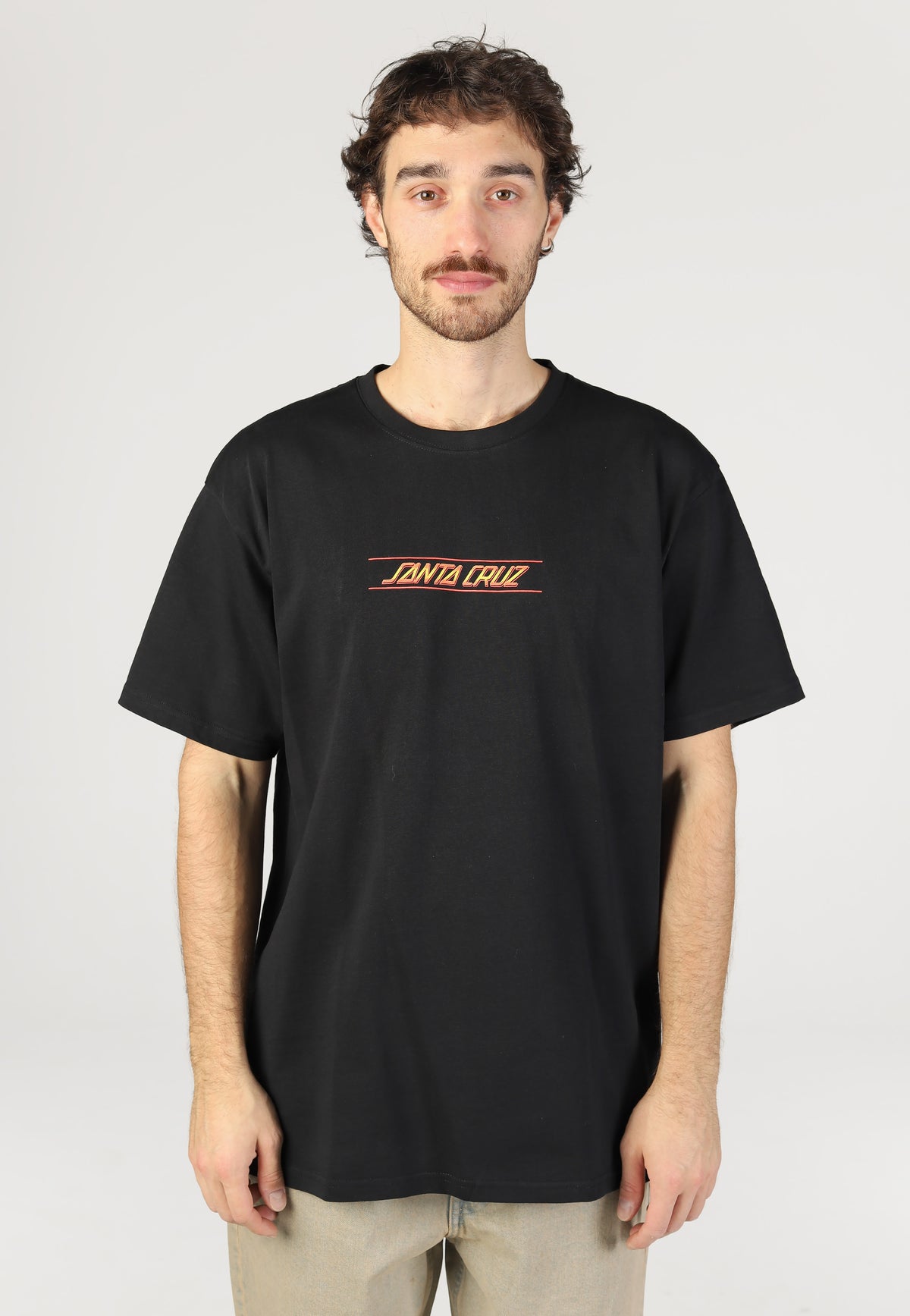 Santa Cruz Classic Fade Strip Centre Black Tričko | Men-Image