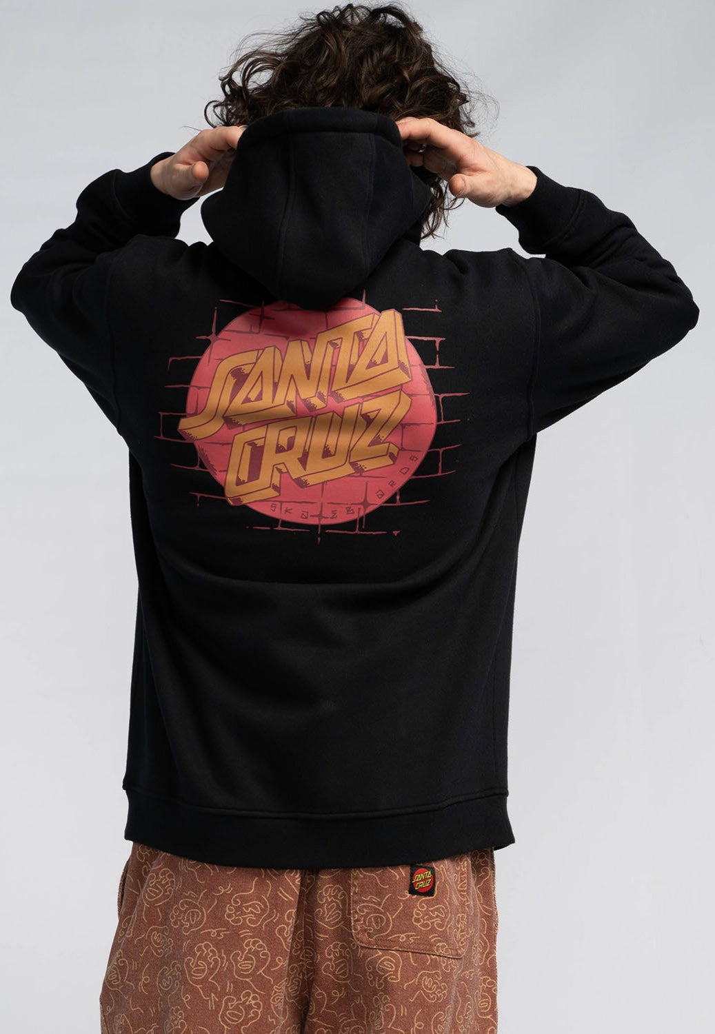 Santa Cruz - Scrawl Brick Dot Center Black - Hoodie | Men-Image