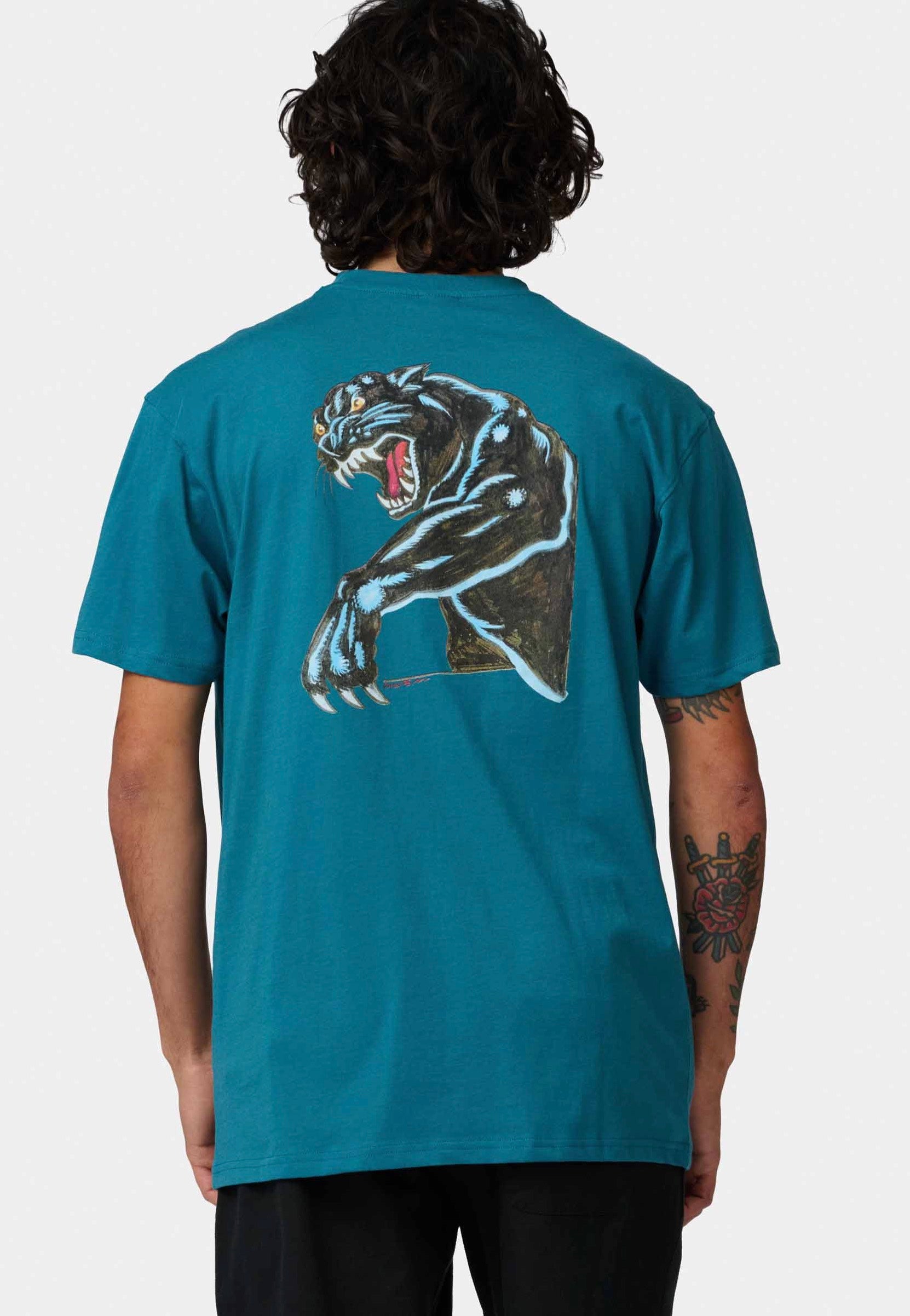Santa Cruz - Natas Sketch Panther Teal - T-Shirt | Men-Image