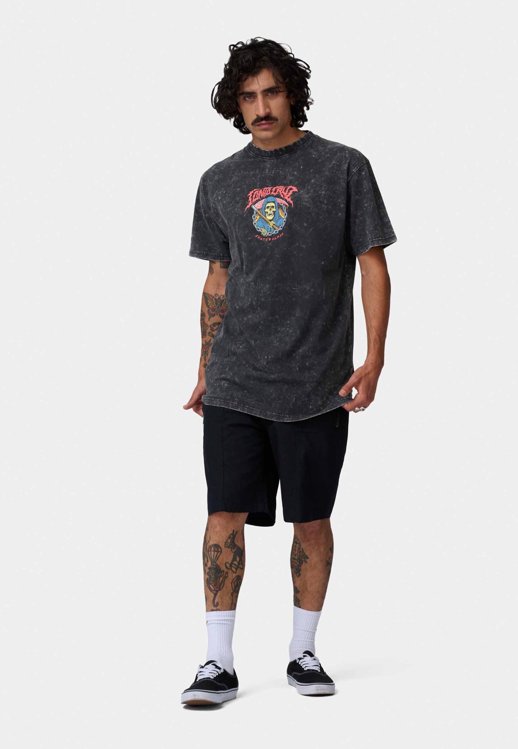 Santa Cruz - Out Of Time Front Black Acid Wash - T-Shirt | Men-Image