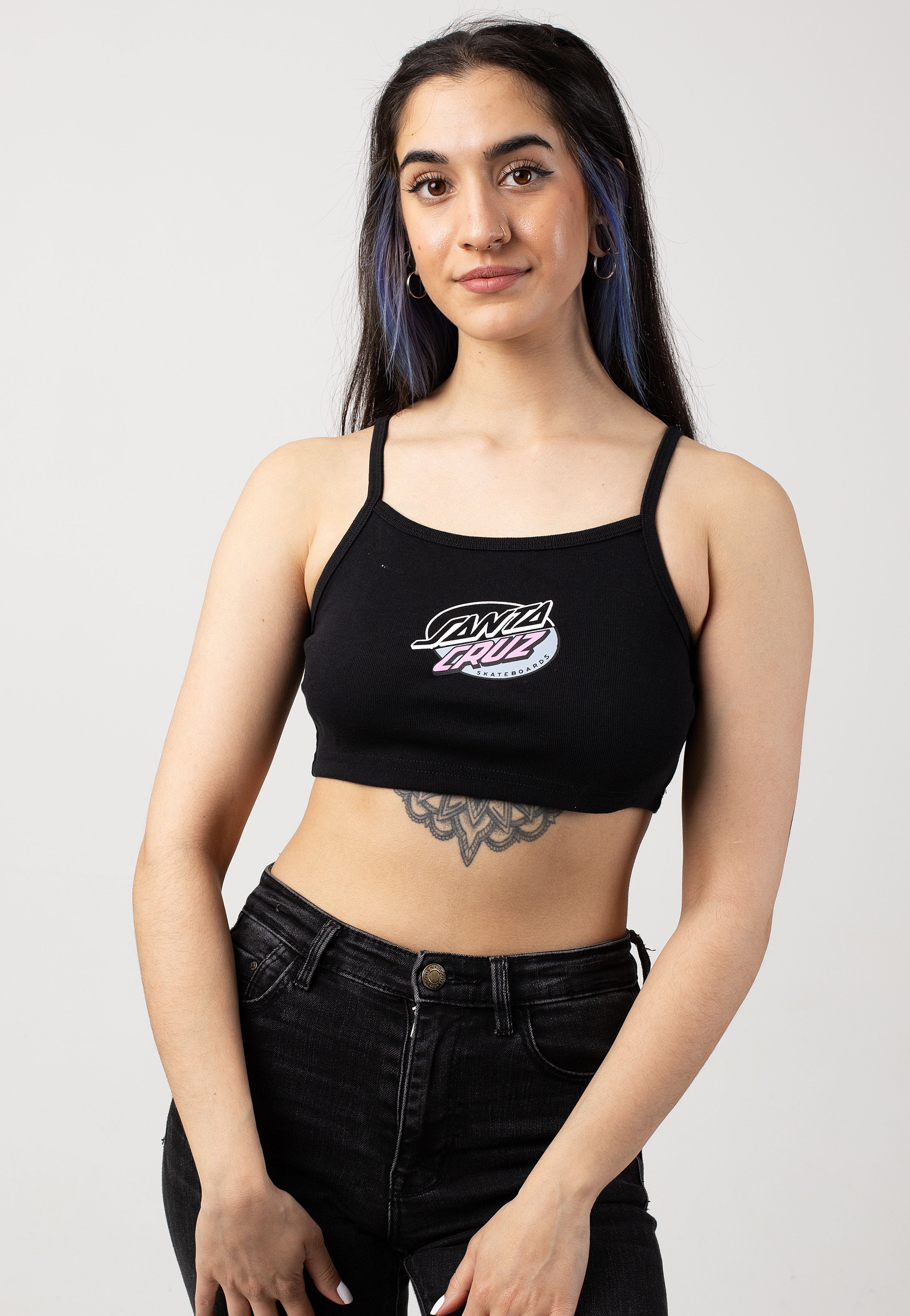 Santa Cruz - Oval Splice Dot Front Black - Top | Women-Image