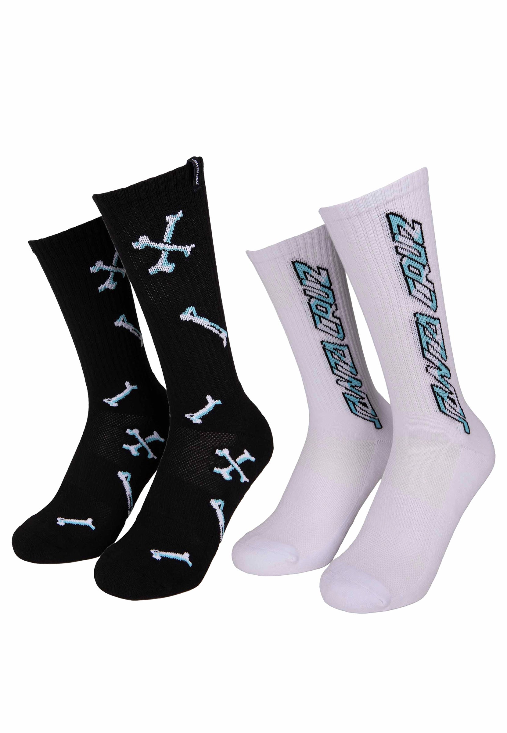 Santa Cruz - Salba Bones Pack Of 2 Black/White - Socks | Neutral-Image