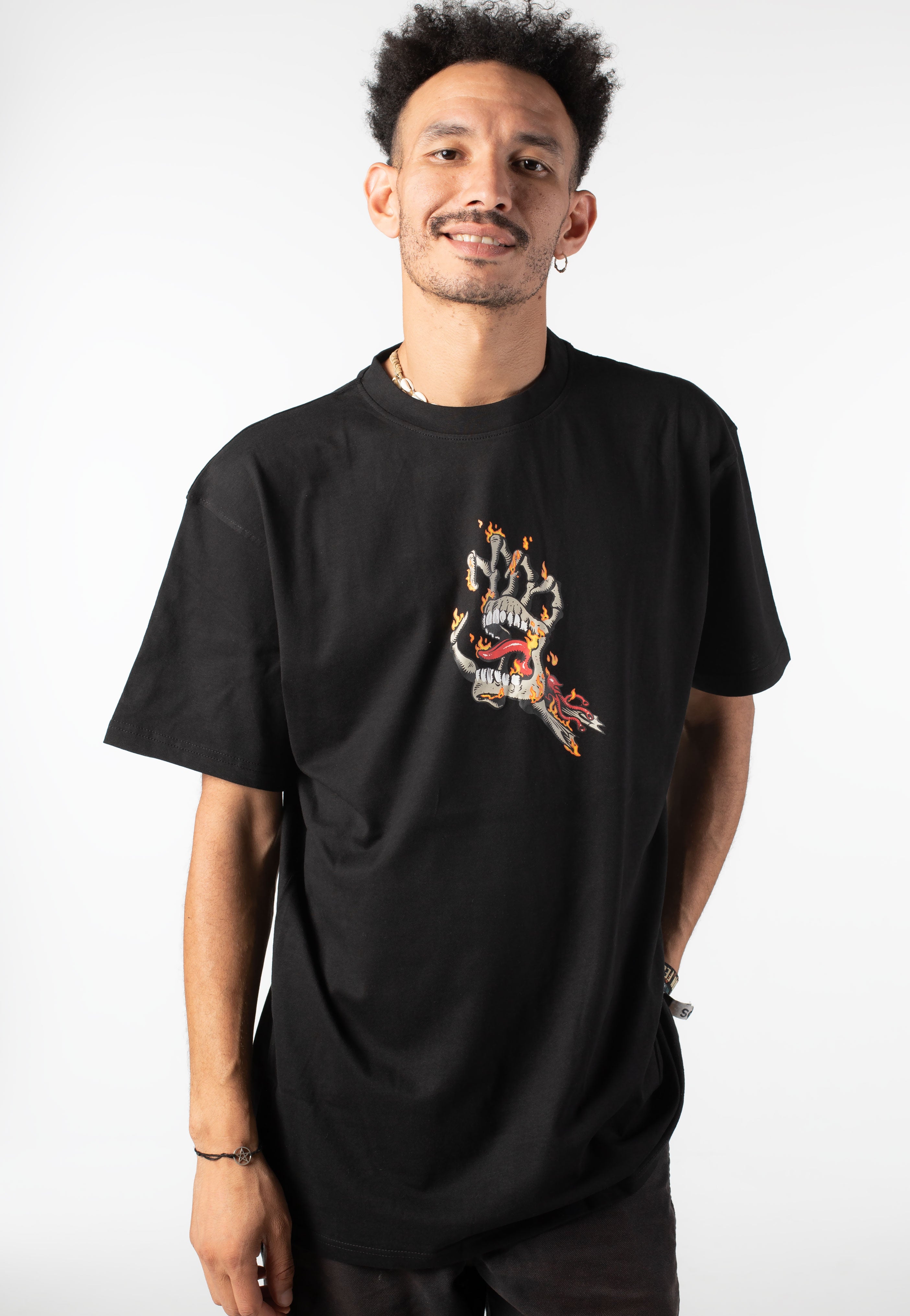 Santa Cruz - Burnt Bone Hand Black - T-Shirt