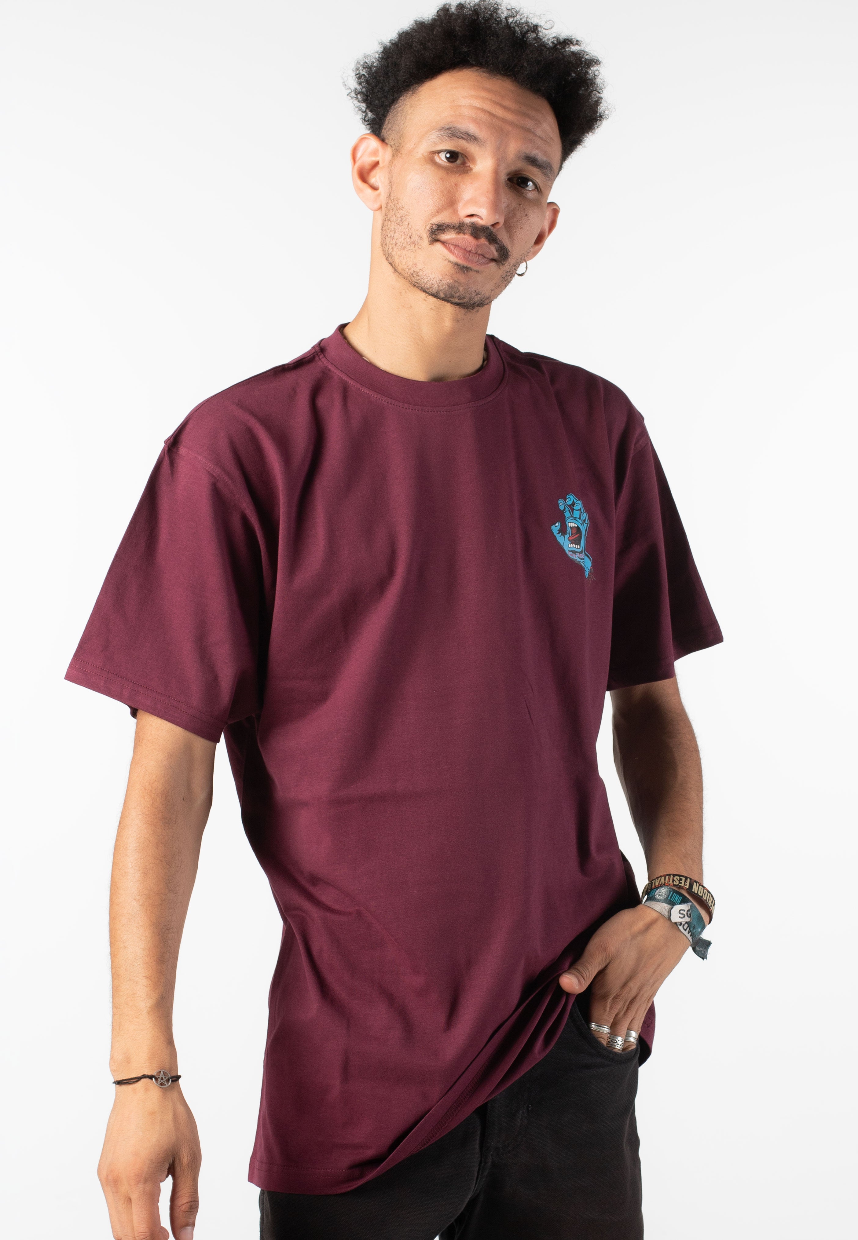 Santa Cruz - Screaming Hand Chest Dark Cherry - T-Shirt | Men-Image
