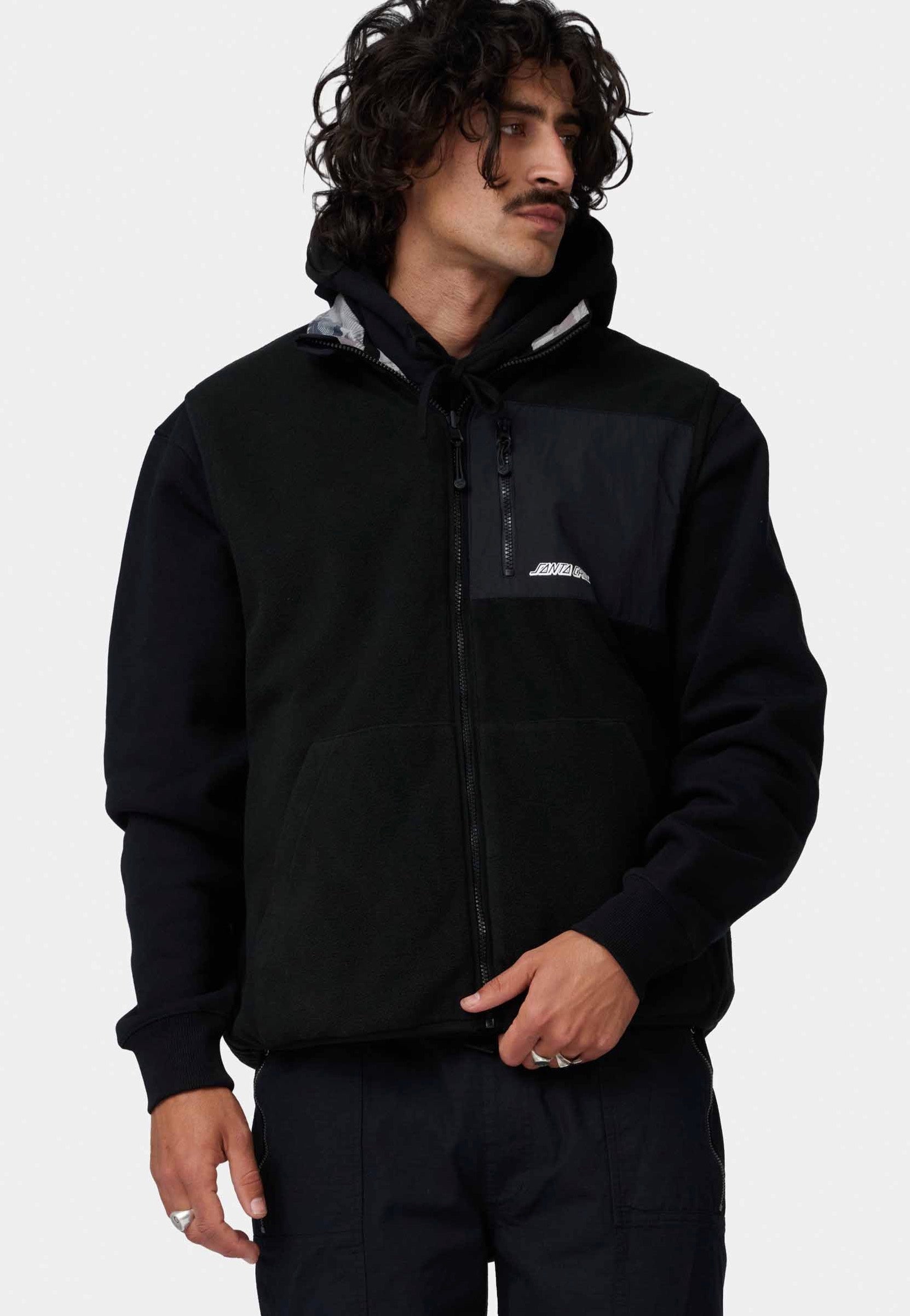 Santa Cruz - Cache Reversible Woodcut Camo/Black - Vest | Men-Image