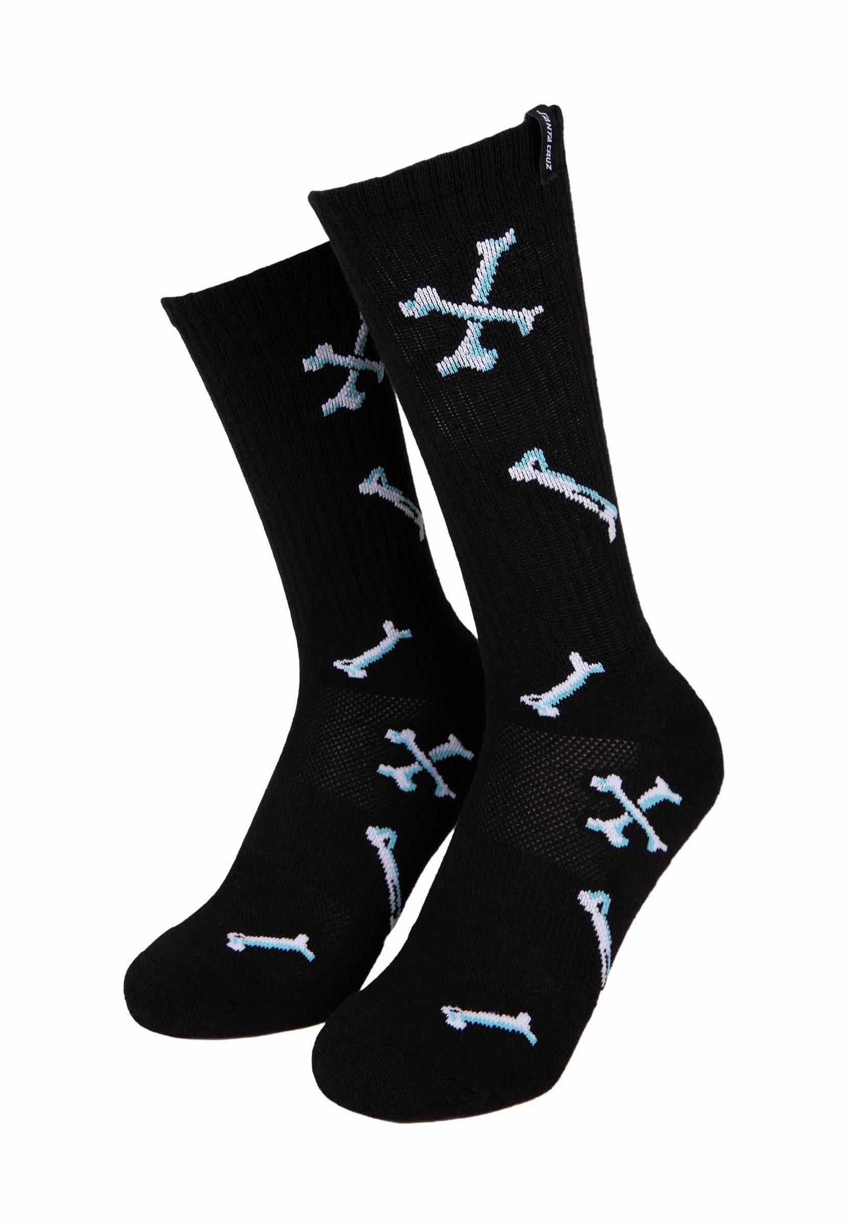 Santa Cruz - Salba Bones Pack Of 2 Black/White - Socks | Neutral-Image