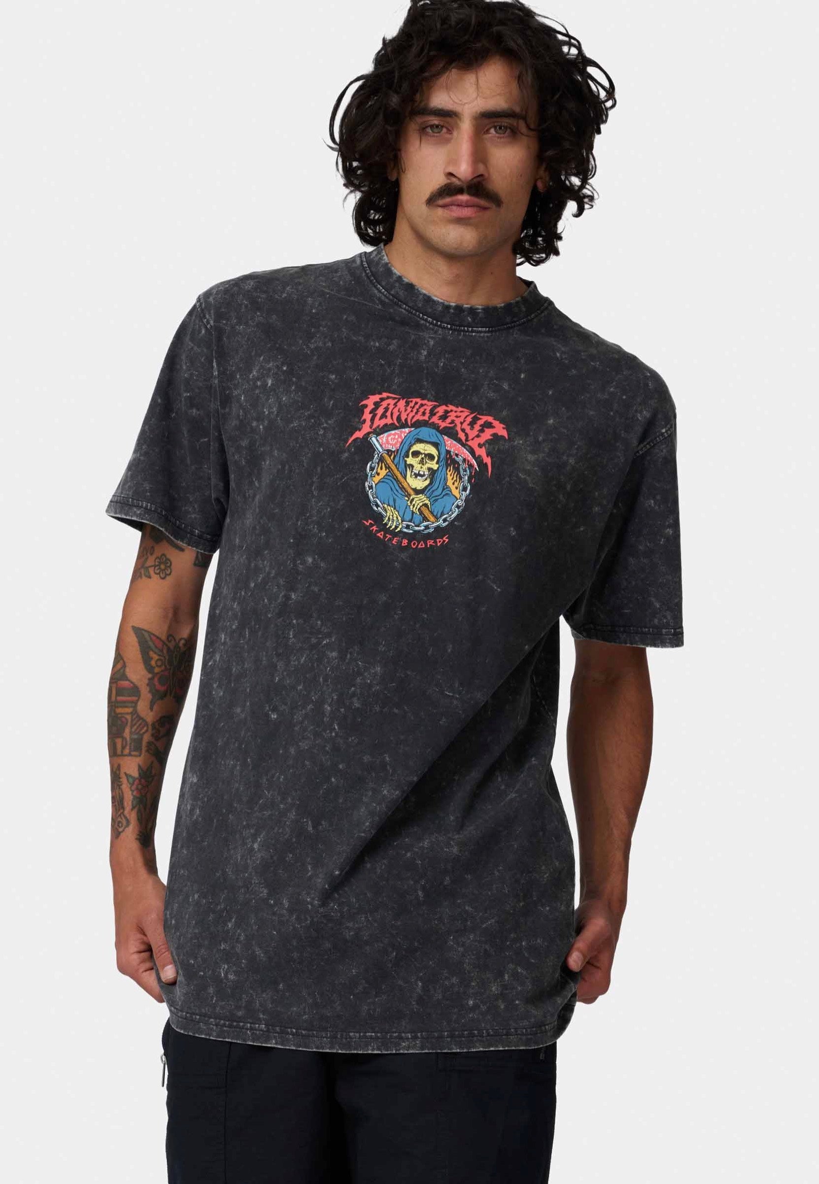 Santa Cruz - Out Of Time Front Black Acid Wash - T-Shirt | Men-Image