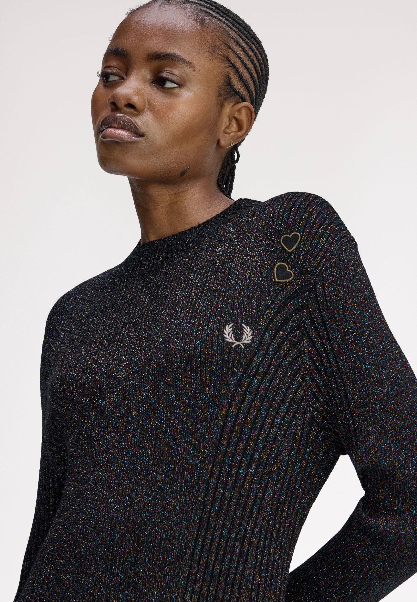 Fred Perry x Amy Winehouse - Metallic Ribbed Black - Dress | Women-Image