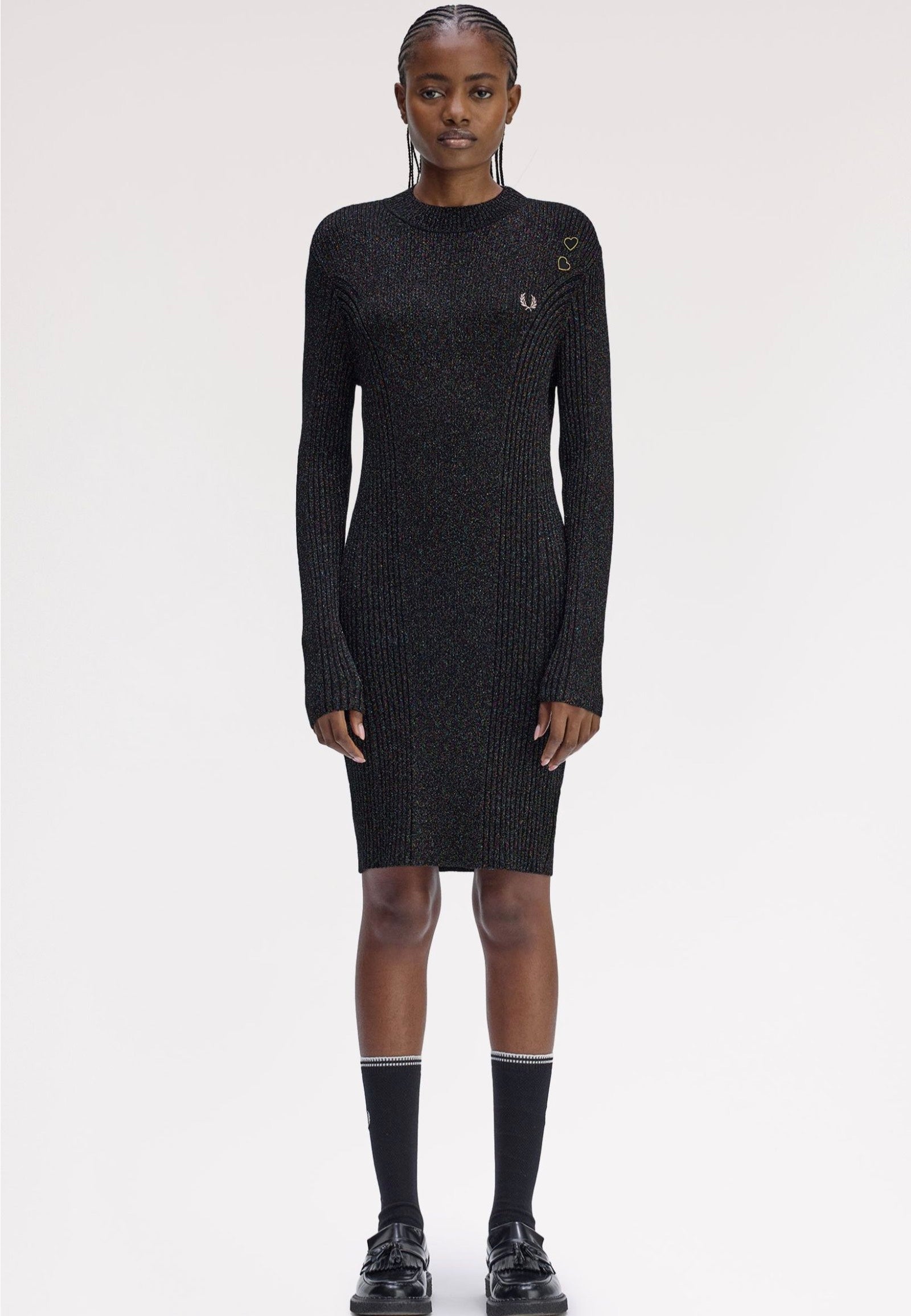 Fred Perry x Amy Winehouse - Metallic Ribbed Black - Dress | Women-Image