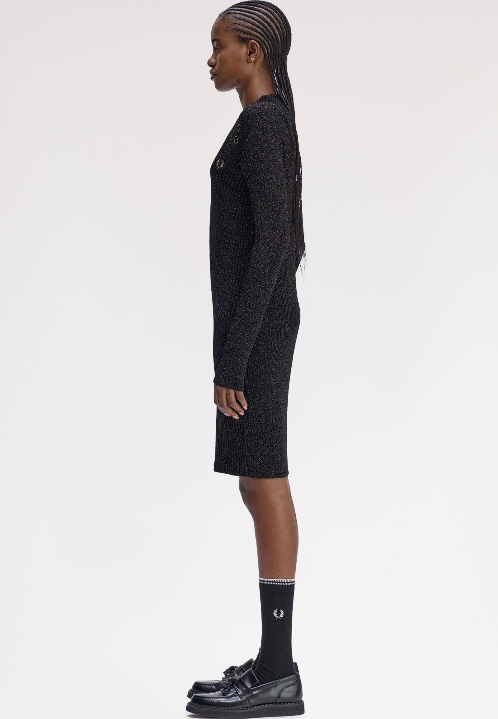 Fred Perry x Amy Winehouse - Metallic Ribbed Black - Dress | Women-Image