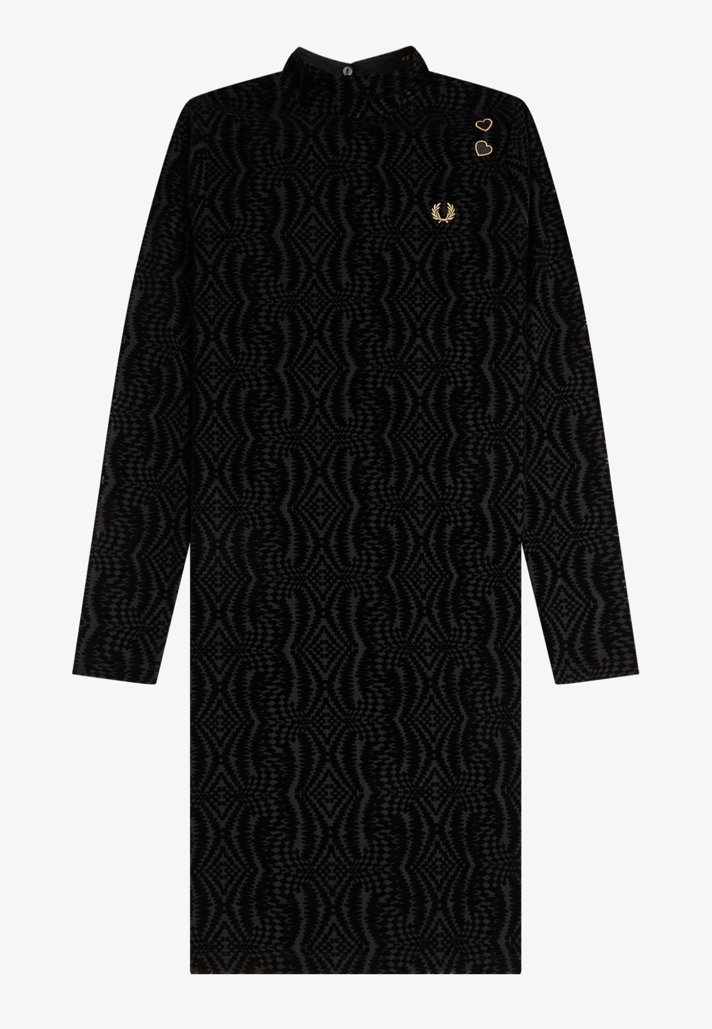 Fred Perry x Amy Winehouse - Flock Print Mesh Black - Dress | Women-Image