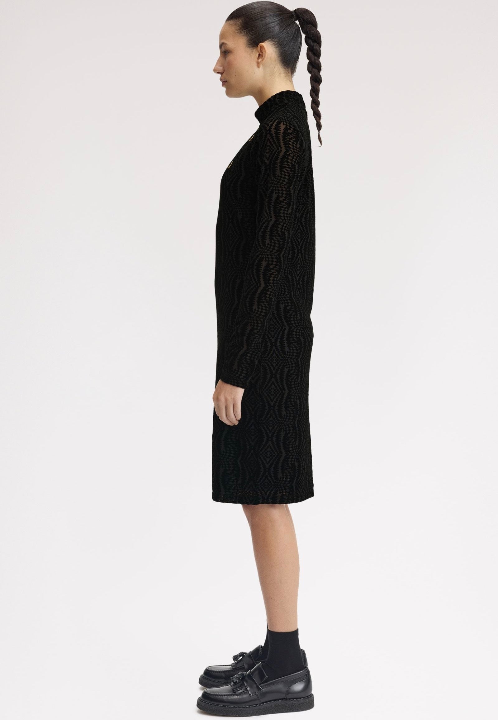 Fred Perry x Amy Winehouse - Flock Print Mesh Black - Dress | Women-Image