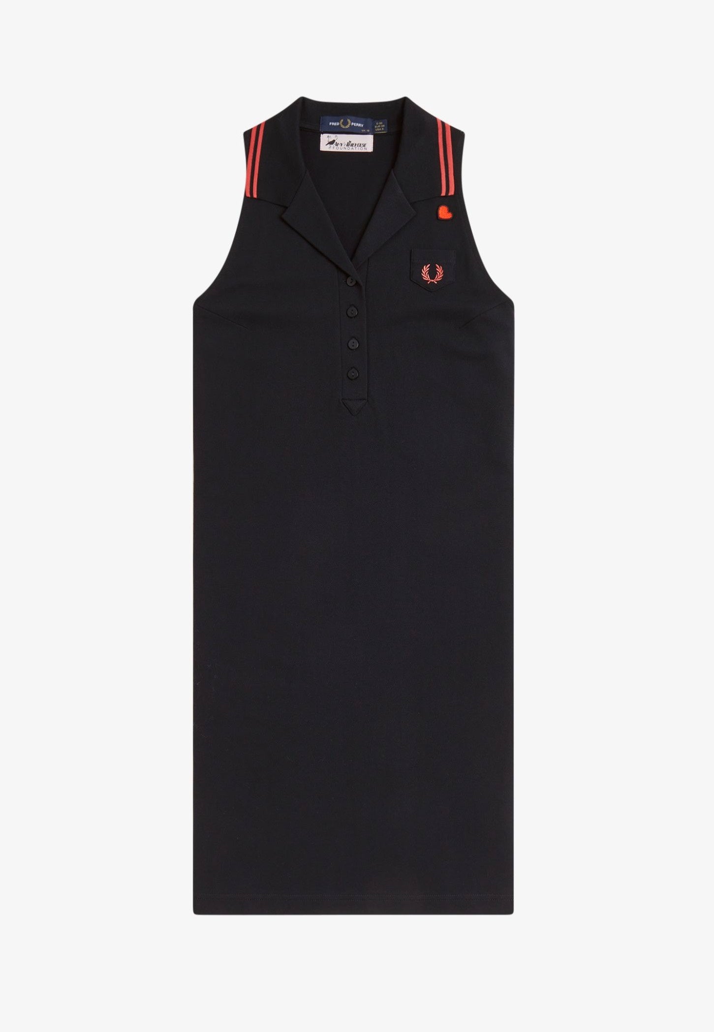 Fred Perry x Amy Winehouse - Sleeveless Pique Black - Dress | Women-Image