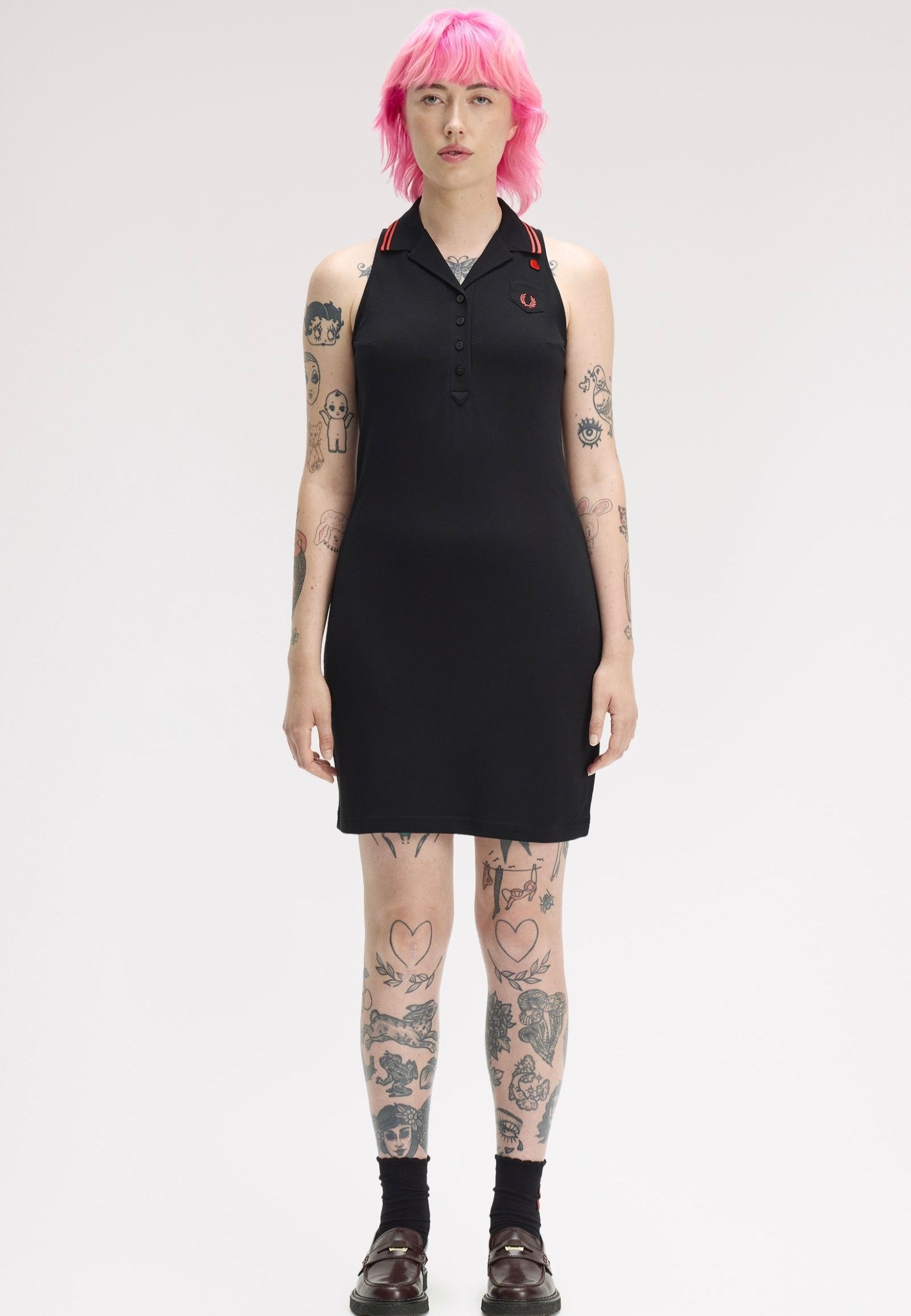 Fred Perry x Amy Winehouse - Sleeveless Pique Black - Dress | Women-Image