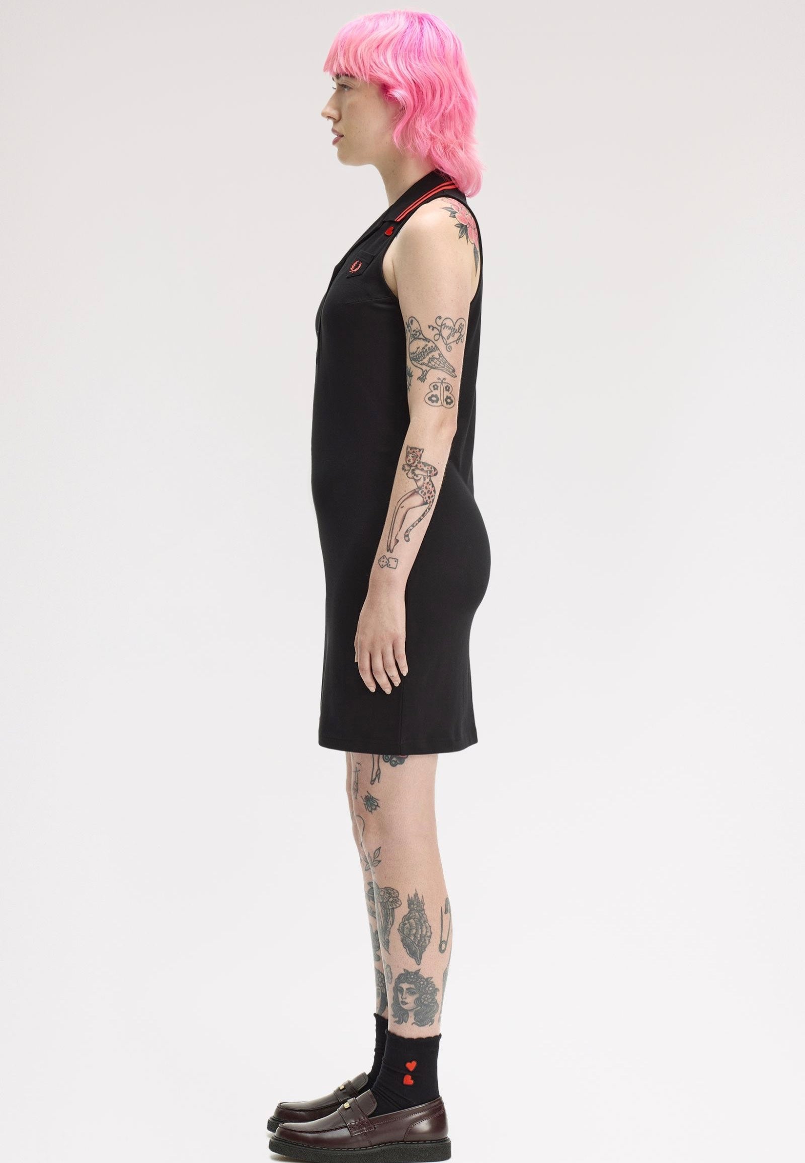 Fred Perry x Amy Winehouse - Sleeveless Pique Black - Dress | Women-Image