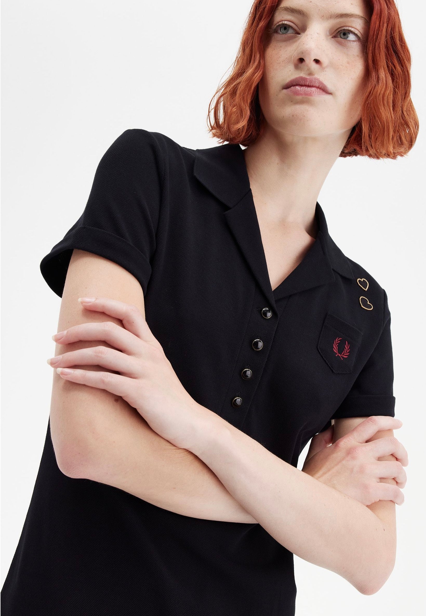 Fred Perry x Amy Winehouse - Pocket Detail Pique Black - Dress | Women-Image