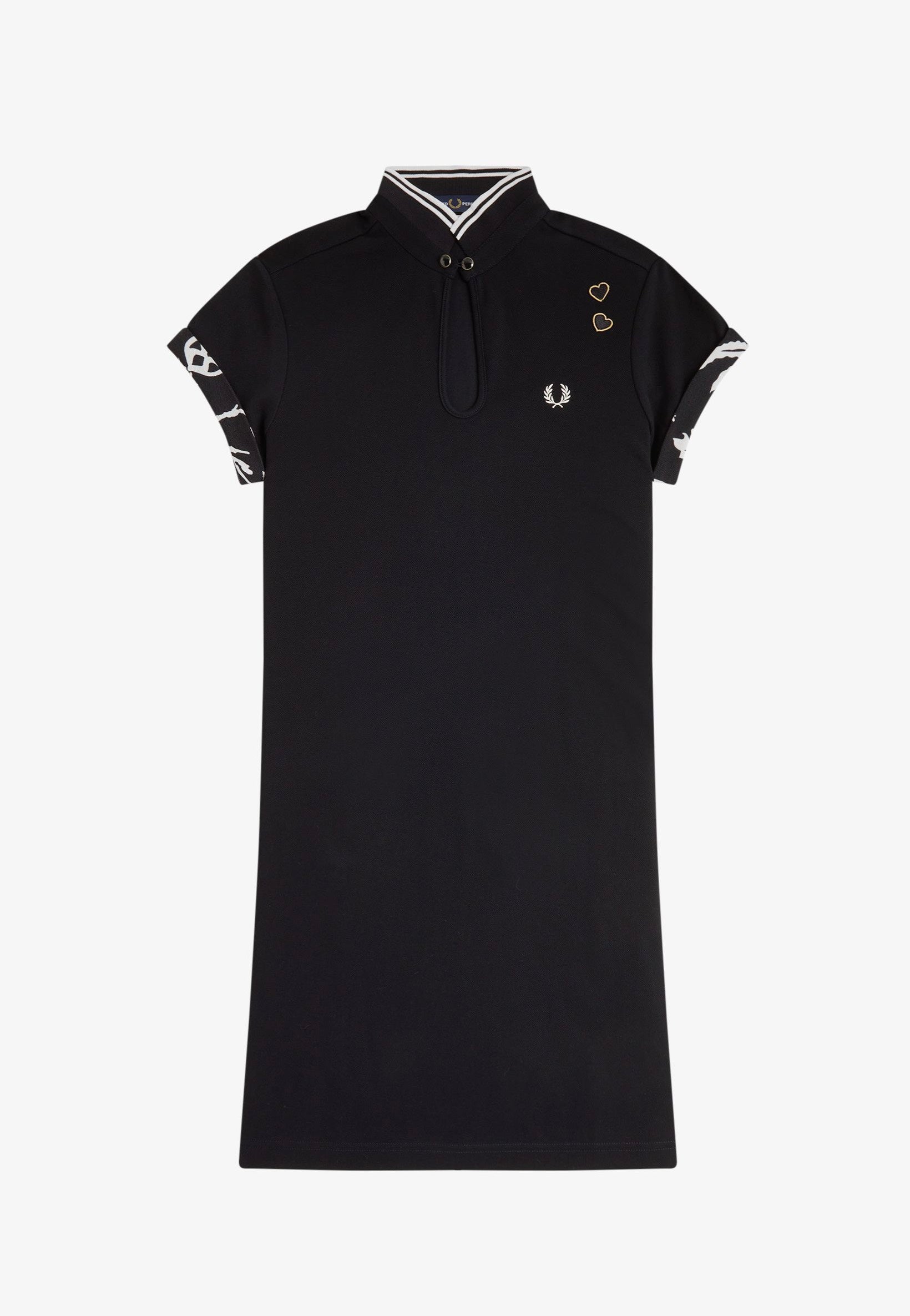 Fred Perry x Amy Winehouse - Printed Trim Pique Black - Dress | Women-Image