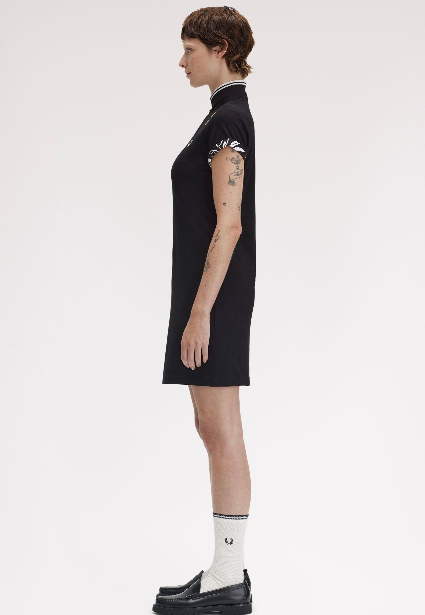 Fred Perry x Amy Winehouse - Printed Trim Pique Black - Dress | Women-Image