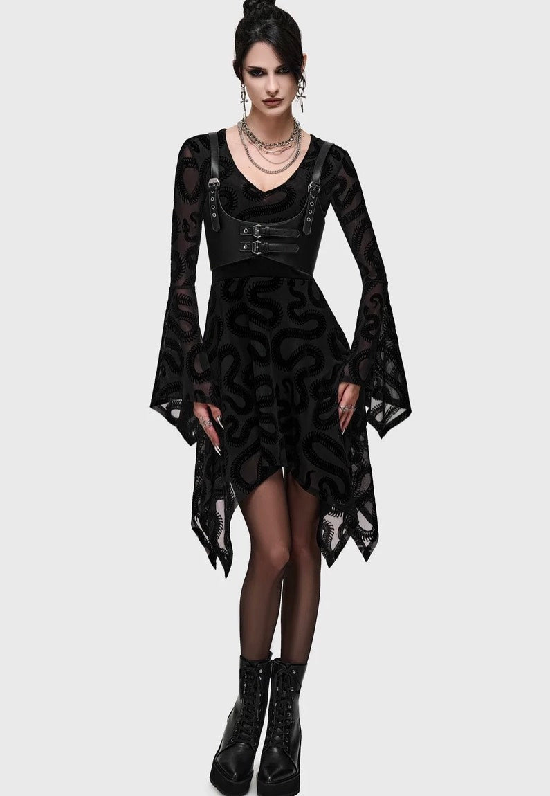 Killstar Serpentes Mini Black Dress | Women-Image