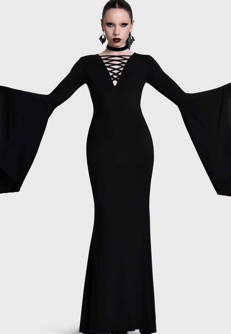 Killstar Seraphelle Maxi Black Šaty | Women-Image