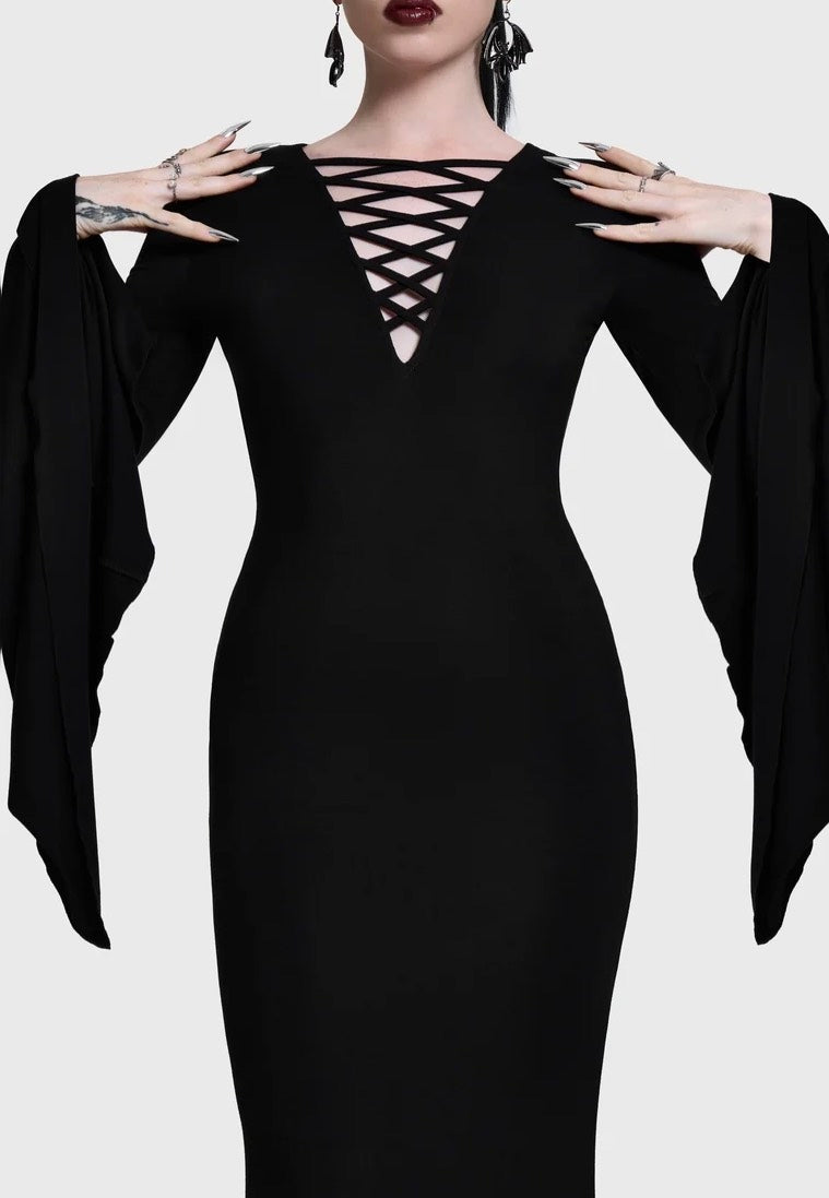 Killstar Seraphelle Maxi Black Šaty | Women-Image